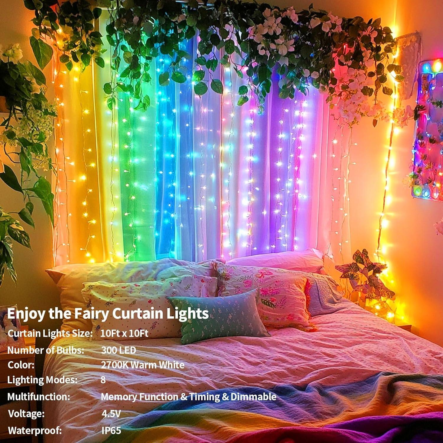 Luces de Cortina LED Multicolor 3m x 3m Ryblgled 300 LEDs