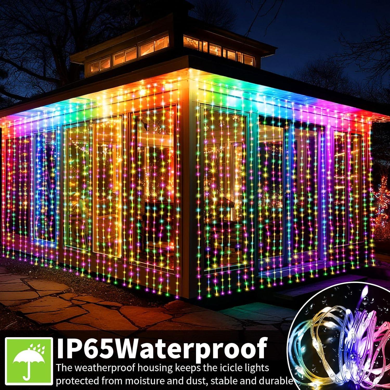 Luces de Cortina LED Multicolor 3m x 3m Ryblgled 300 LEDs