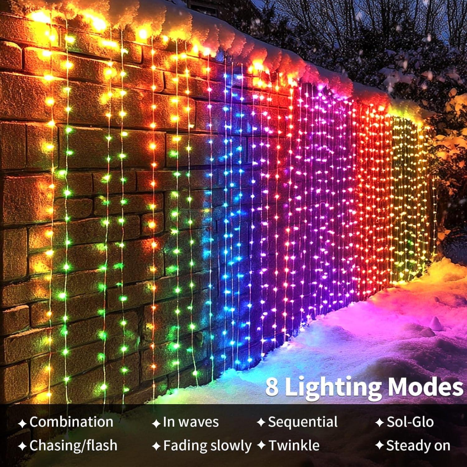 Luces de Cortina LED Multicolor 3m x 3m Ryblgled 300 LEDs
