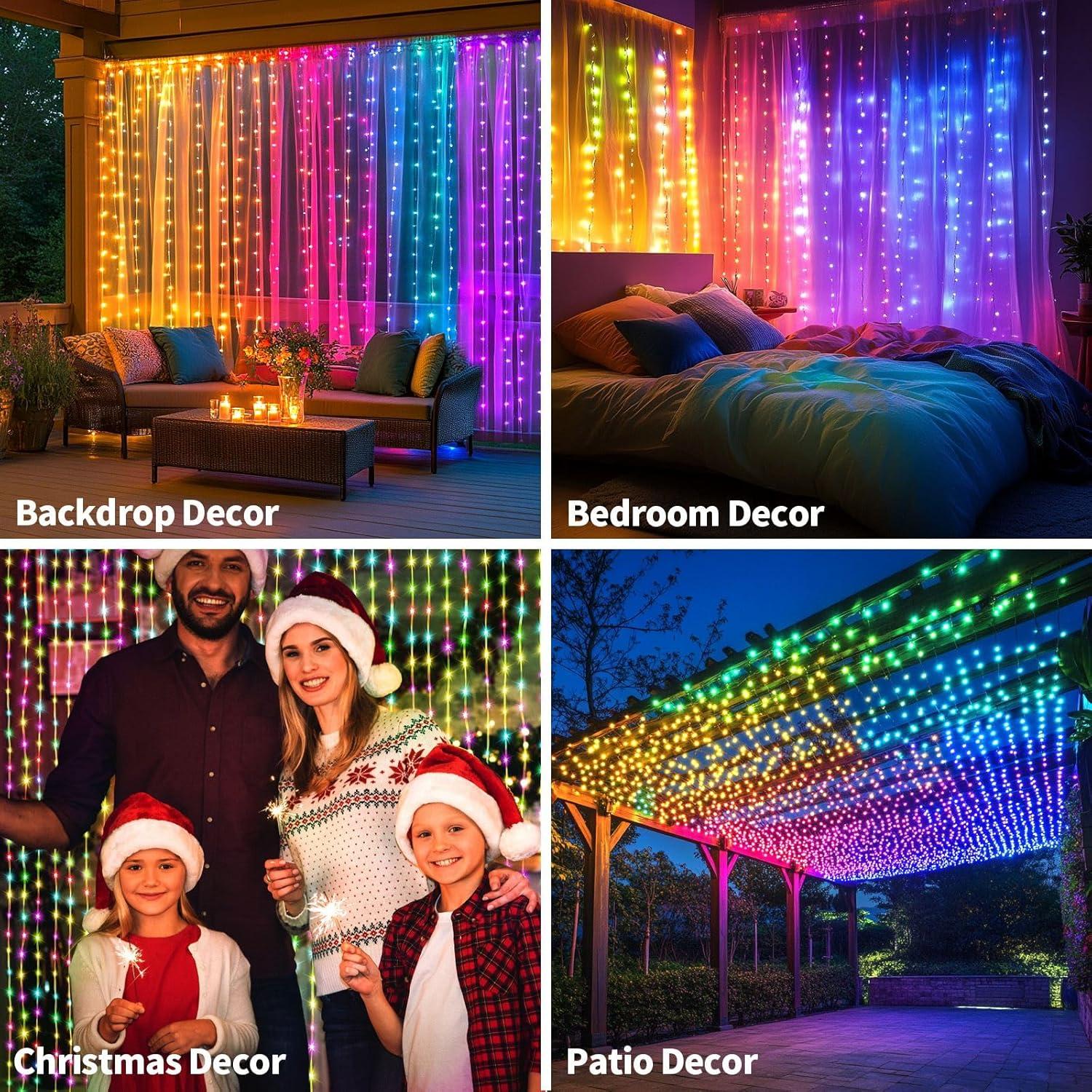 Luces de Cortina LED Multicolor 3m x 3m Ryblgled 300 LEDs