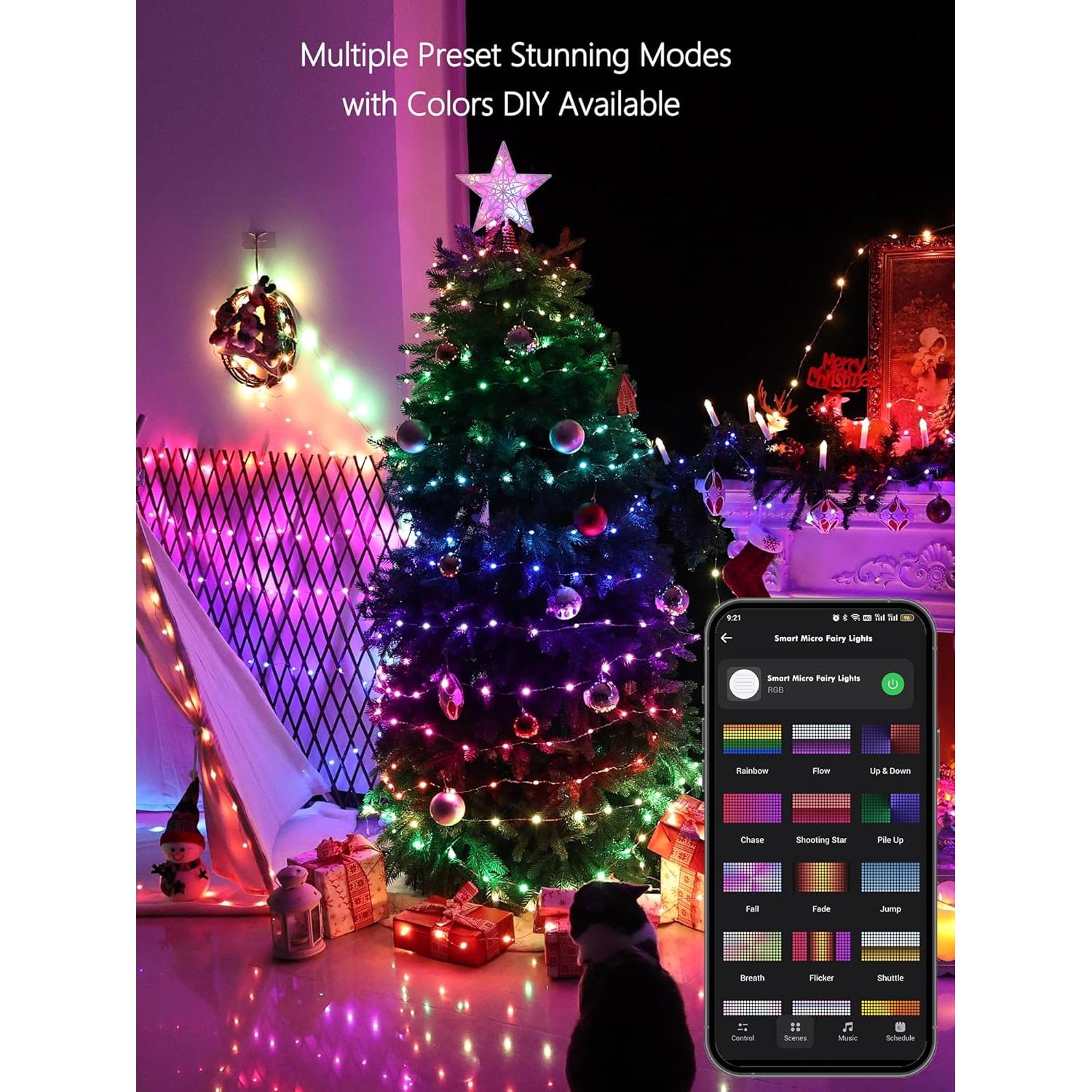 Luces de Navidad Inteligentes ODEETRONIC 20m 200LED RGB WiFi