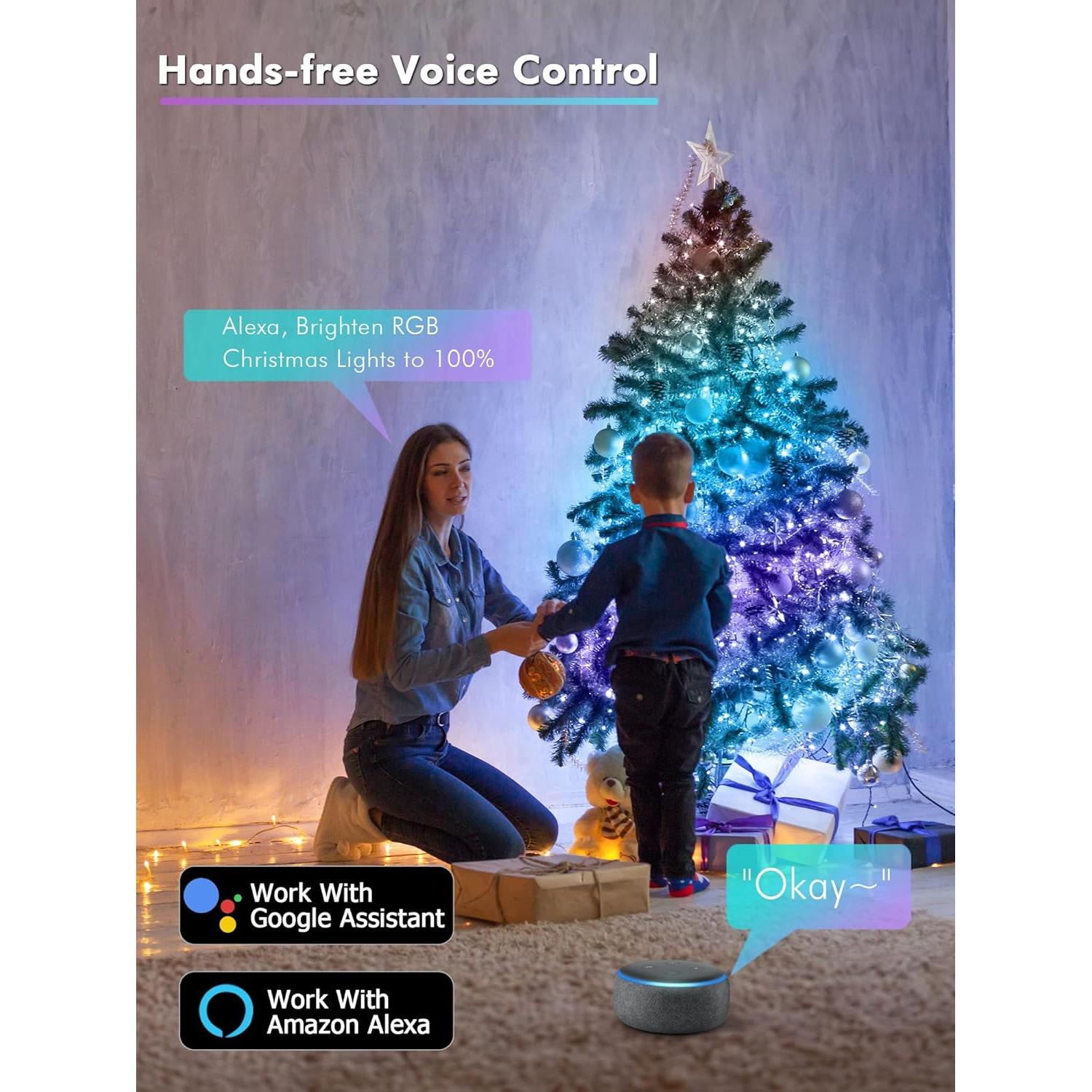 Luces de Navidad Inteligentes ODEETRONIC 20m 200LED RGB WiFi