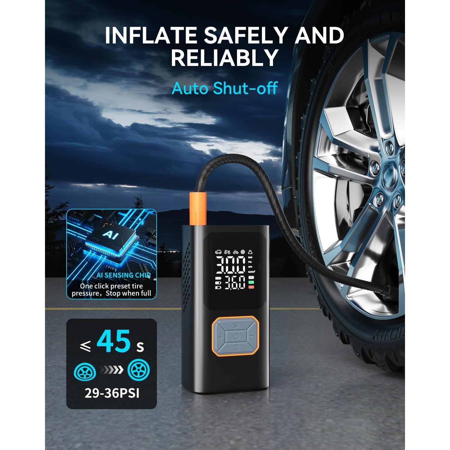 Compresor de Aire Portátil RGJNQ XR01 PRO 150PSI Inalámbrico