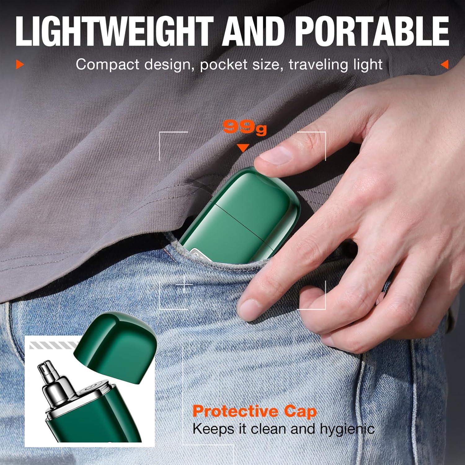 Recortador de Vello Nasal yoose N1S Portátil Impermeable Verde