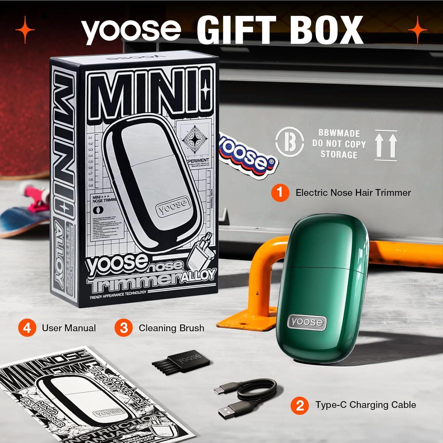 Recortador de Vello Nasal yoose N1S Portátil Impermeable Verde