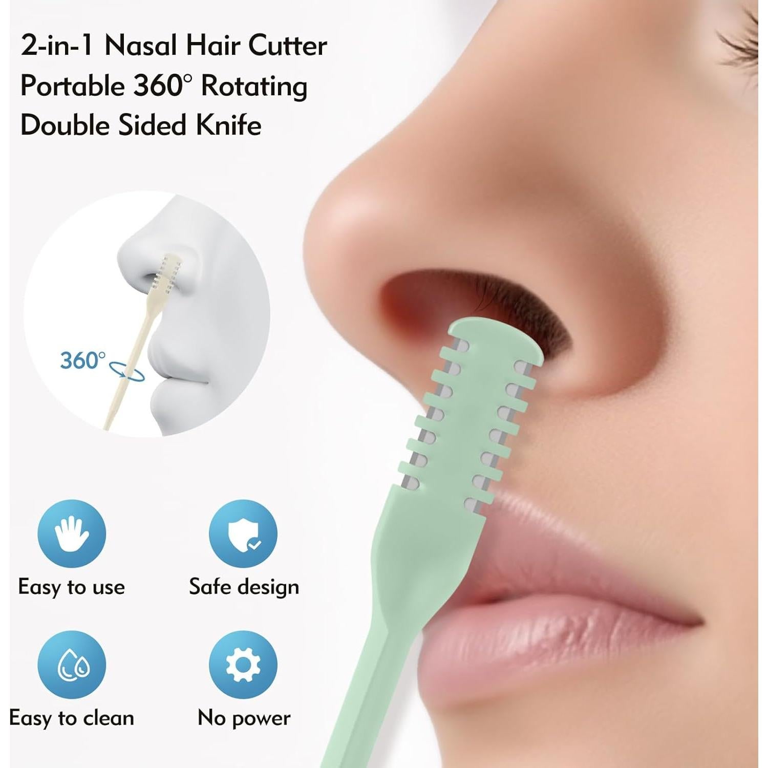 Cortador de Vello Nasal 2-en-1 CNDNO Manual Portátil