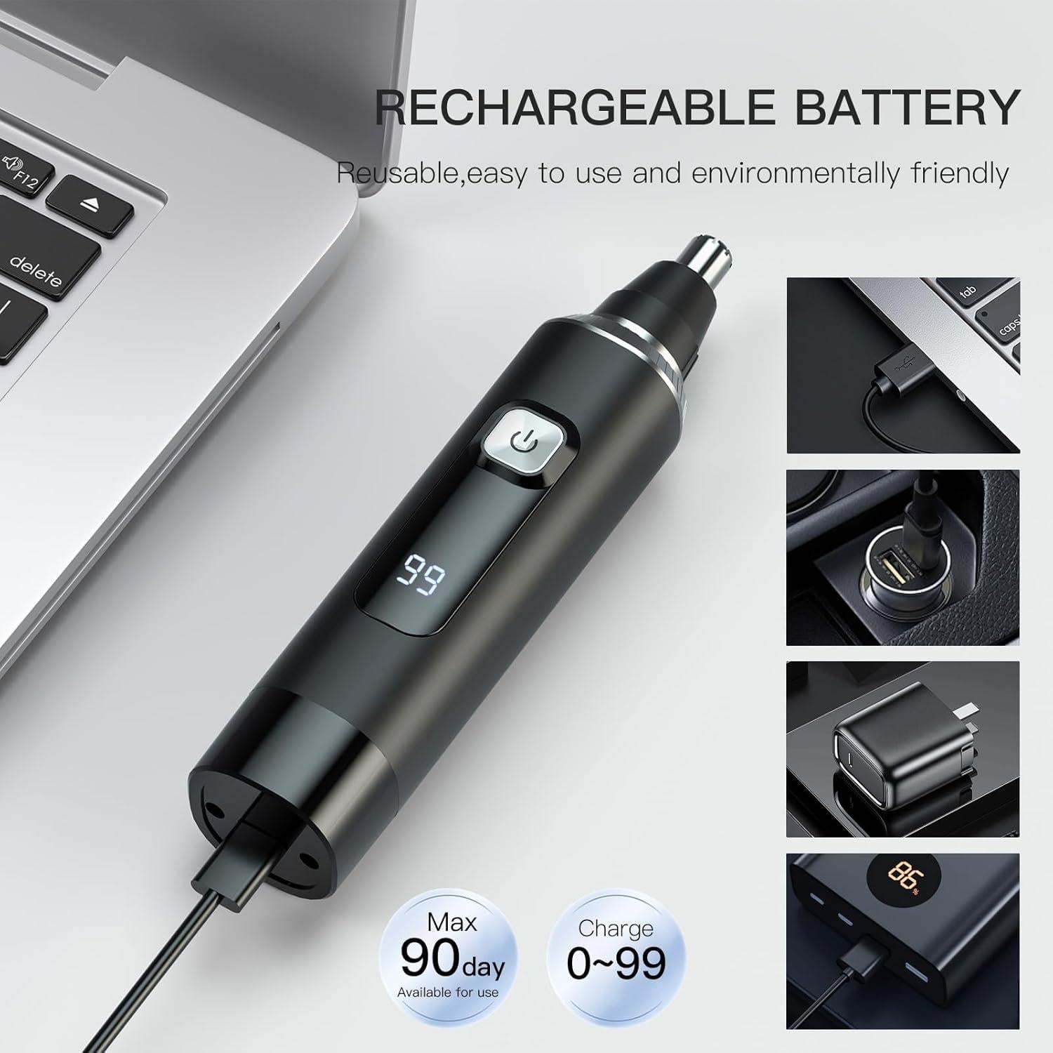 Recortador de Vello Nasal y Orejas Ginity 2 en 1 Recargable