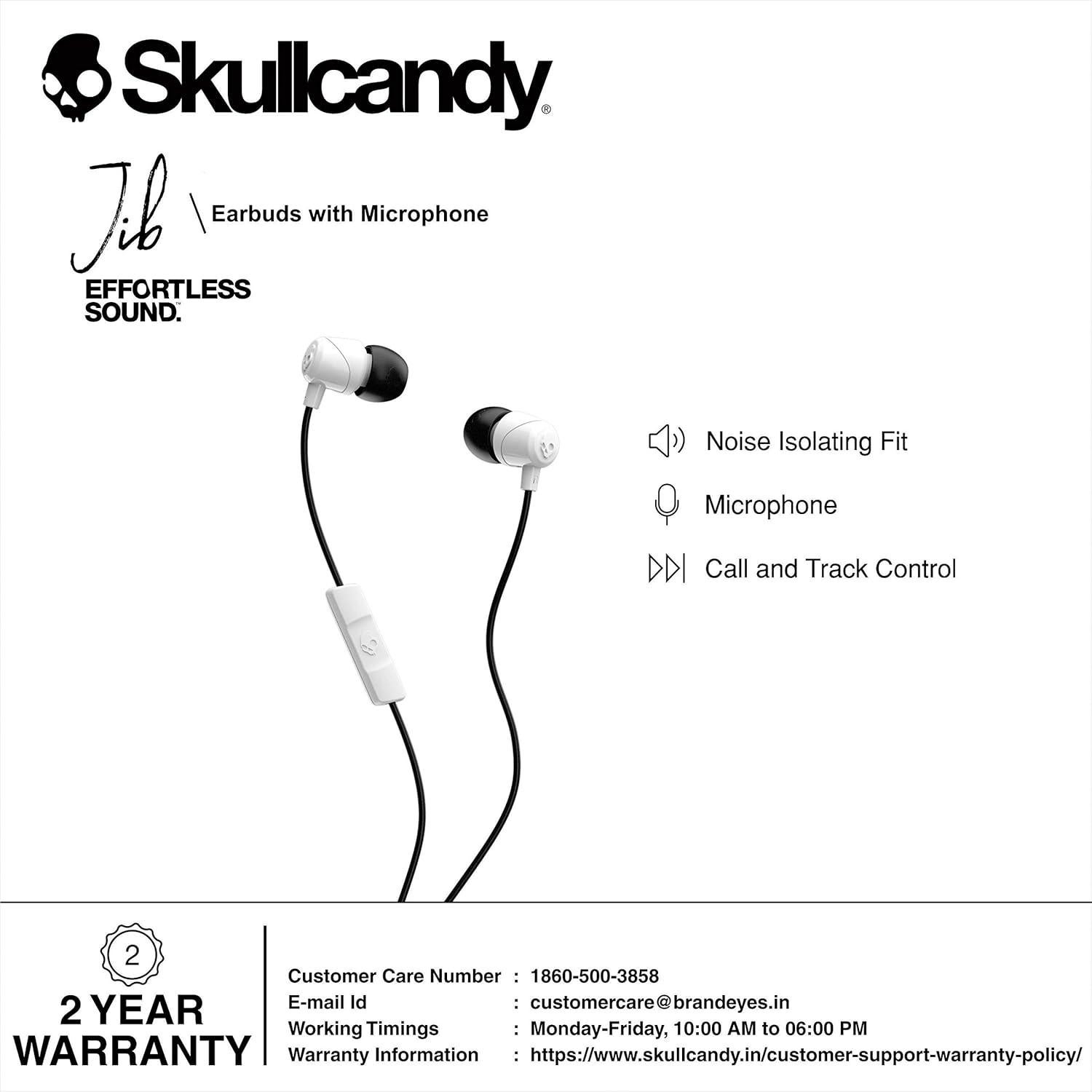 Auriculares con cable Skullcandy Jib 3.5mm con micrófono - Blanco