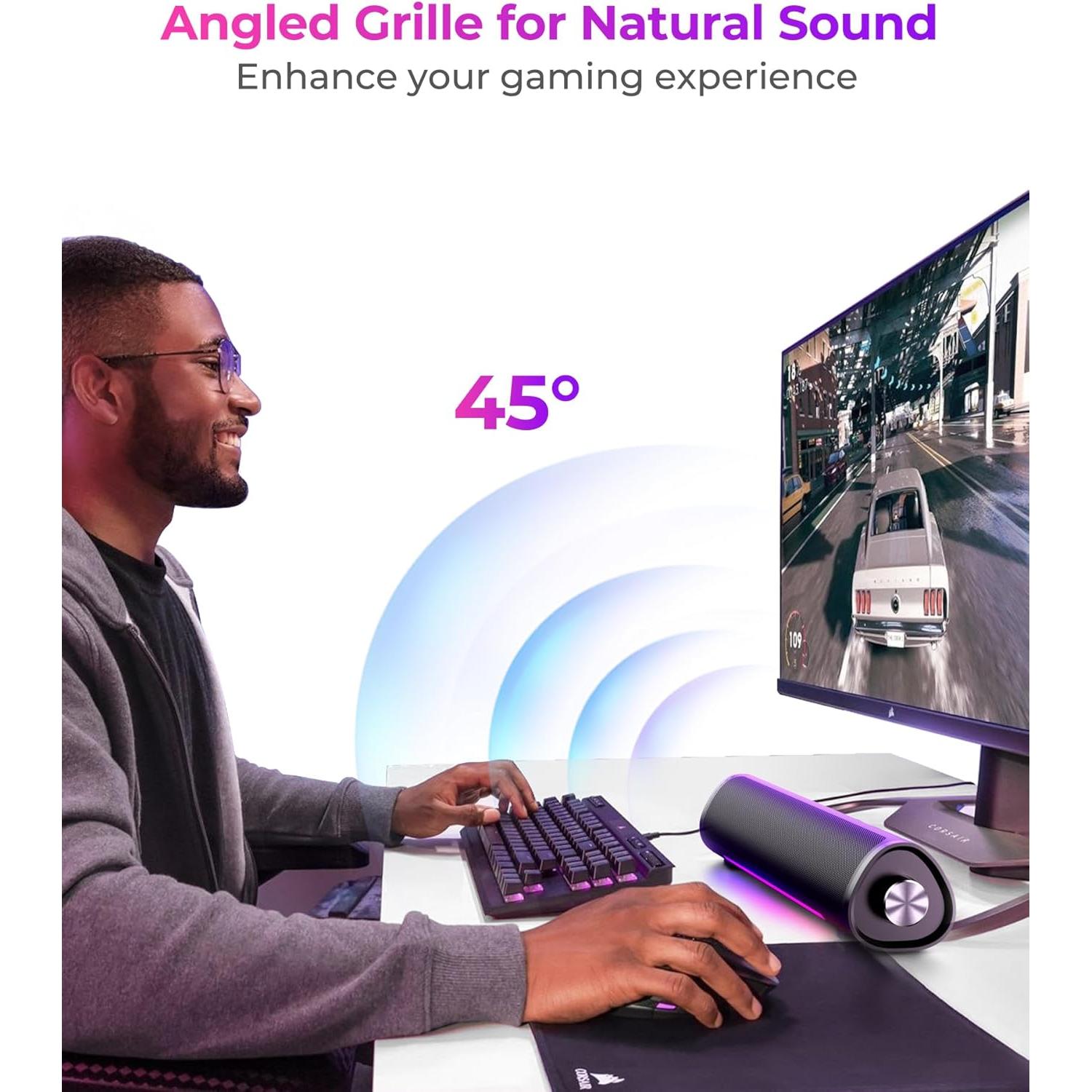 Barra de Sonido Auphyra RSP-01 con Luz LED y Control de Volumen