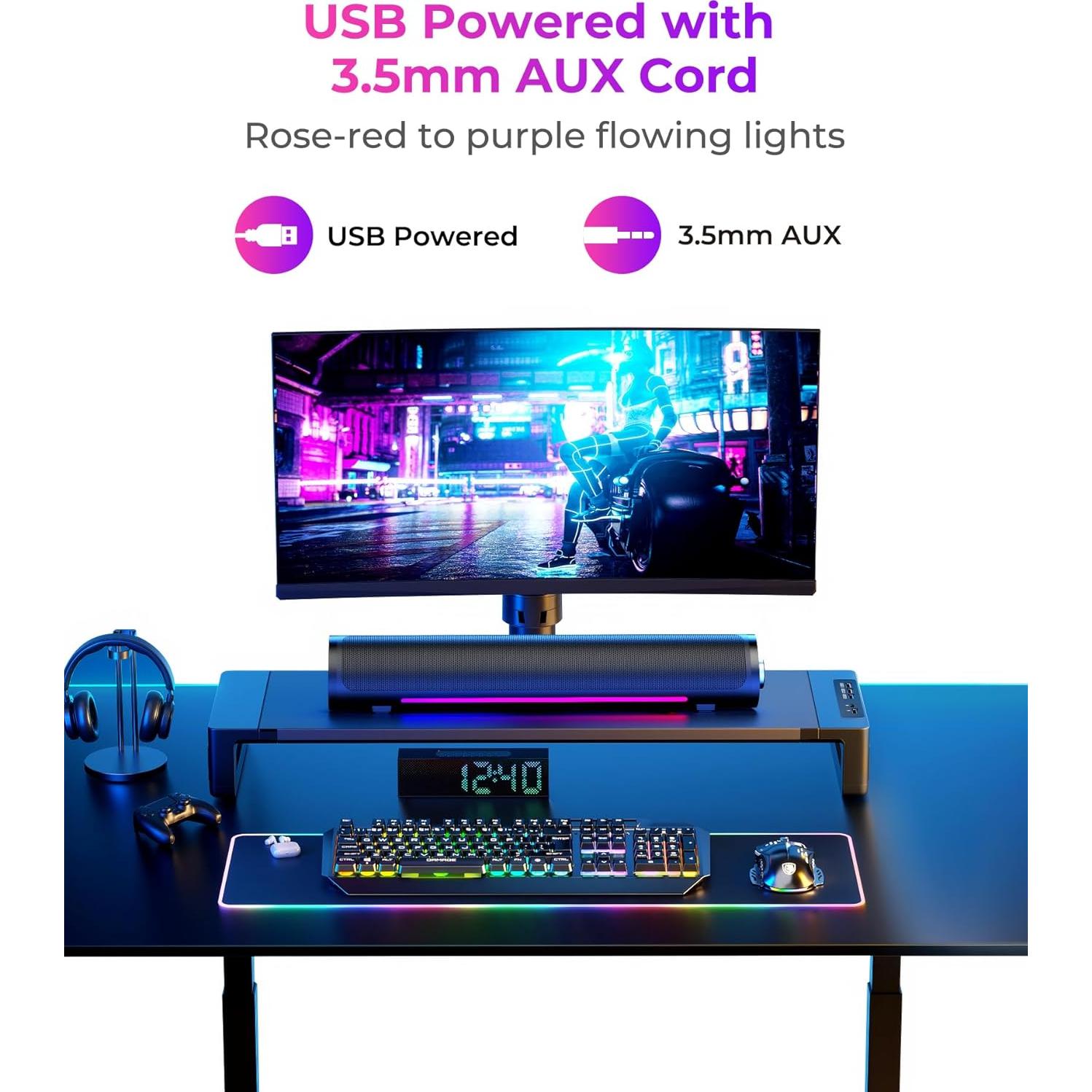 Barra de Sonido Auphyra RSP-01 con Luz LED y Control de Volumen