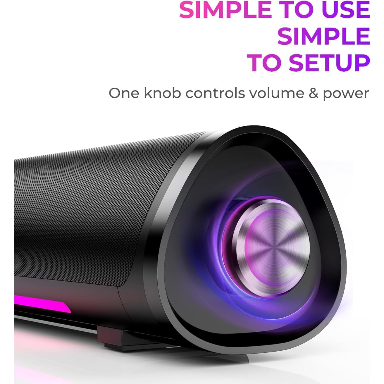 Barra de Sonido Auphyra RSP-01 con Luz LED y Control de Volumen