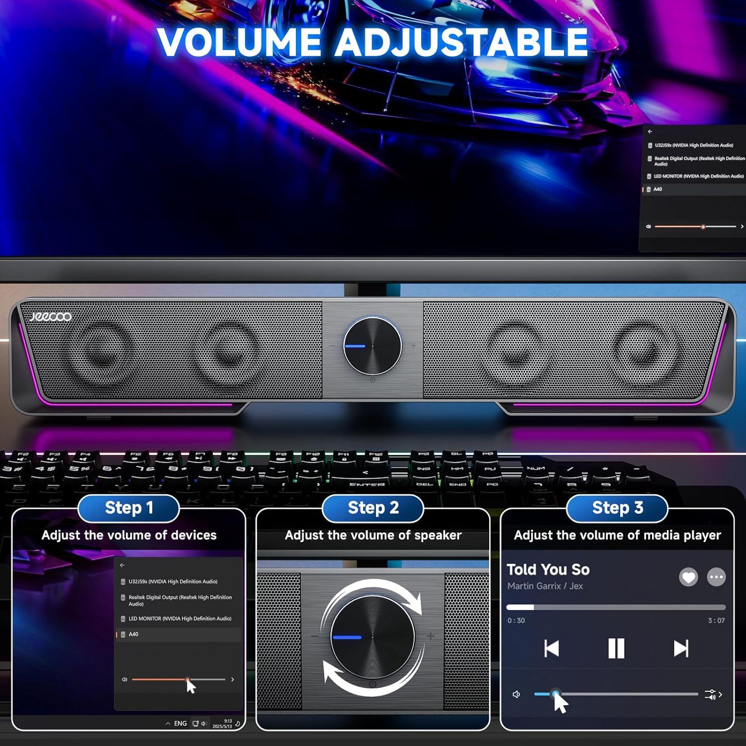 Altavoces Bluetooth Jeecoo A40 USB con Luz LED 5W