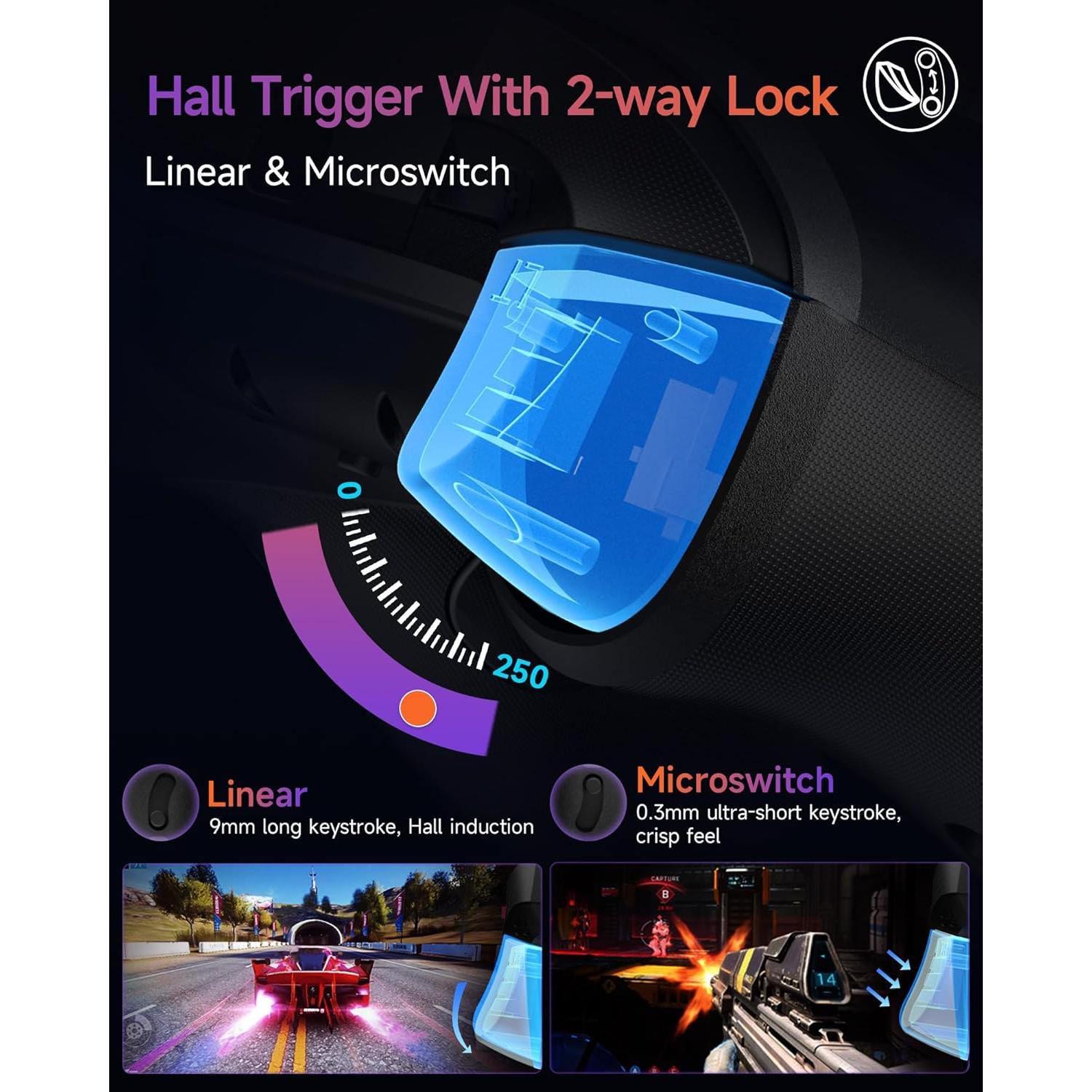 Controlador Inalámbrico EasySMX X20 RGB para PC/Switch/Android