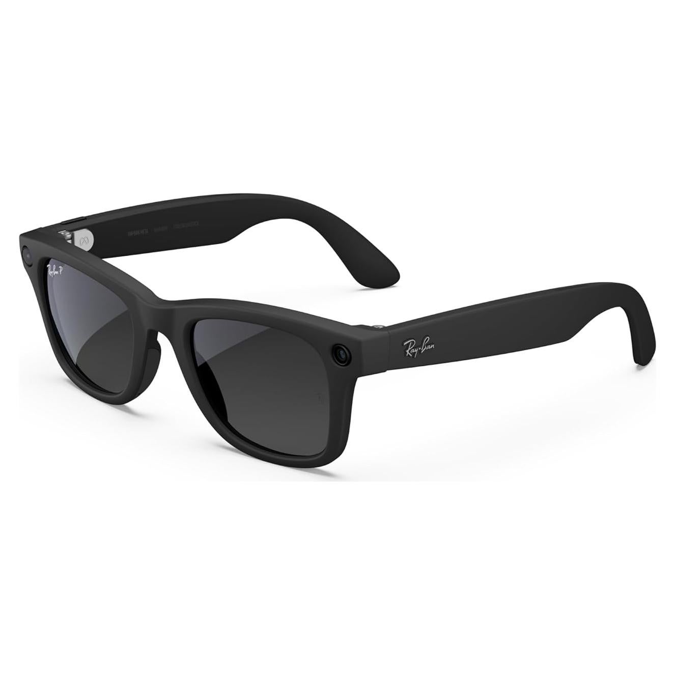Gafas Ray-Ban Meta Wayfarer Grande - Negro Mate, Lentes Grises Polarizados