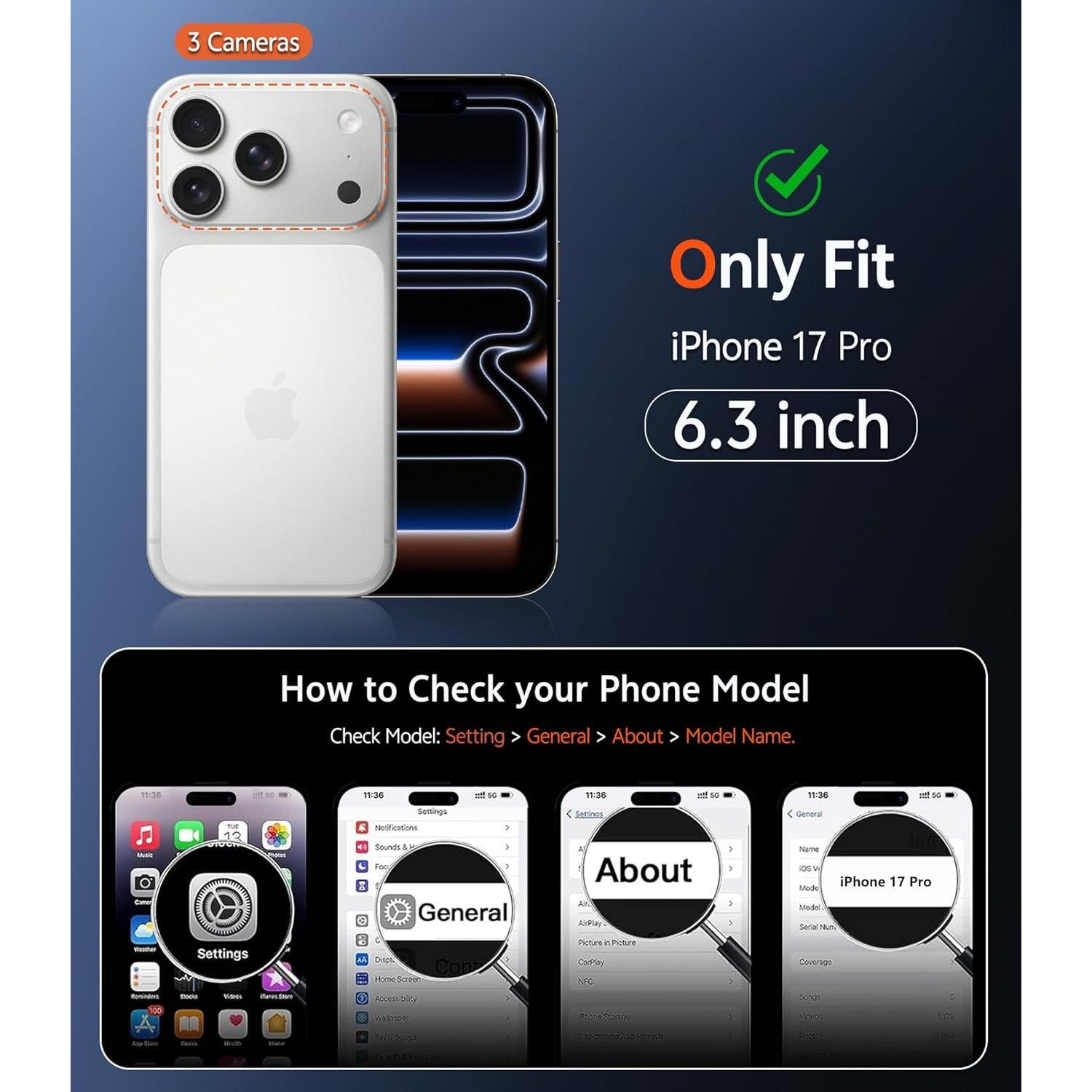 Funda Transparente Magnética FNTCASE para iPhone 17 Pro Slim