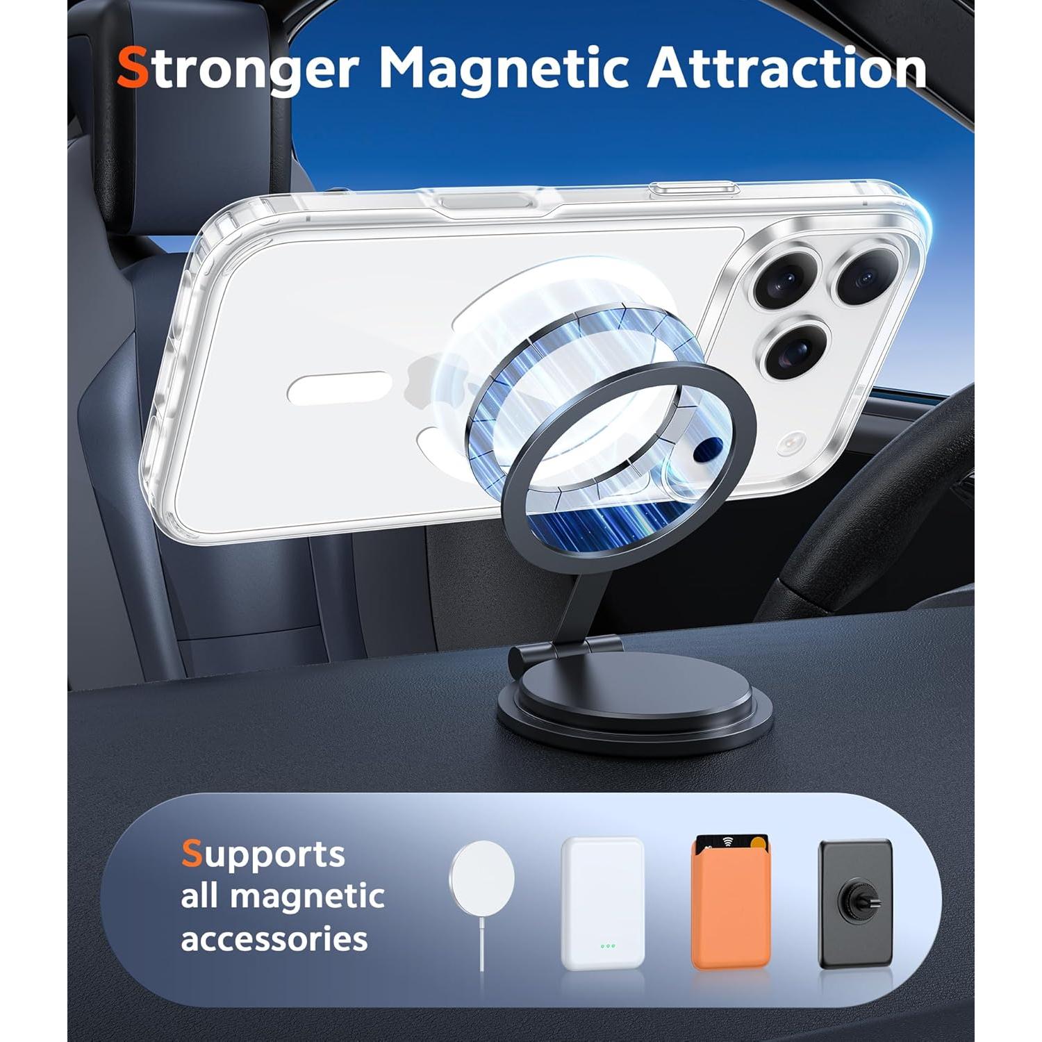 Funda Transparente Magnética FNTCASE para iPhone 17 Pro Slim