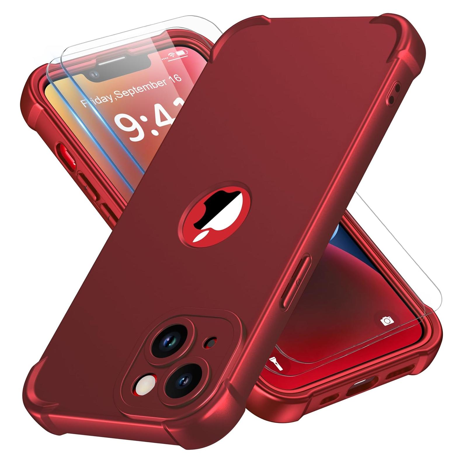 Funda ORETECH para iPhone 14 6.1" - Rojo, 2 Protectores Pantalla