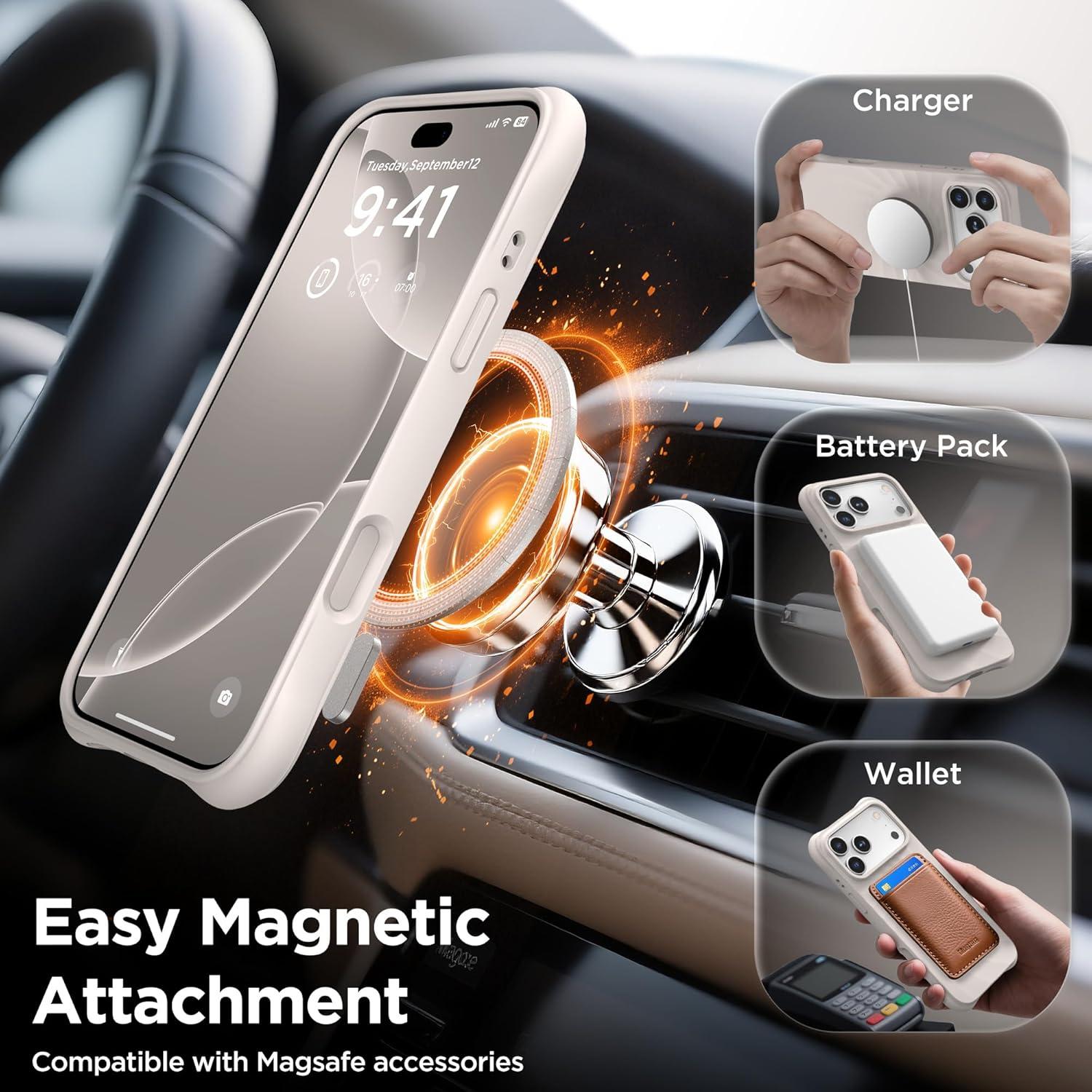 Funda Magnética COFFKER para iPhone 17 Pro Max - Silicona Piedra