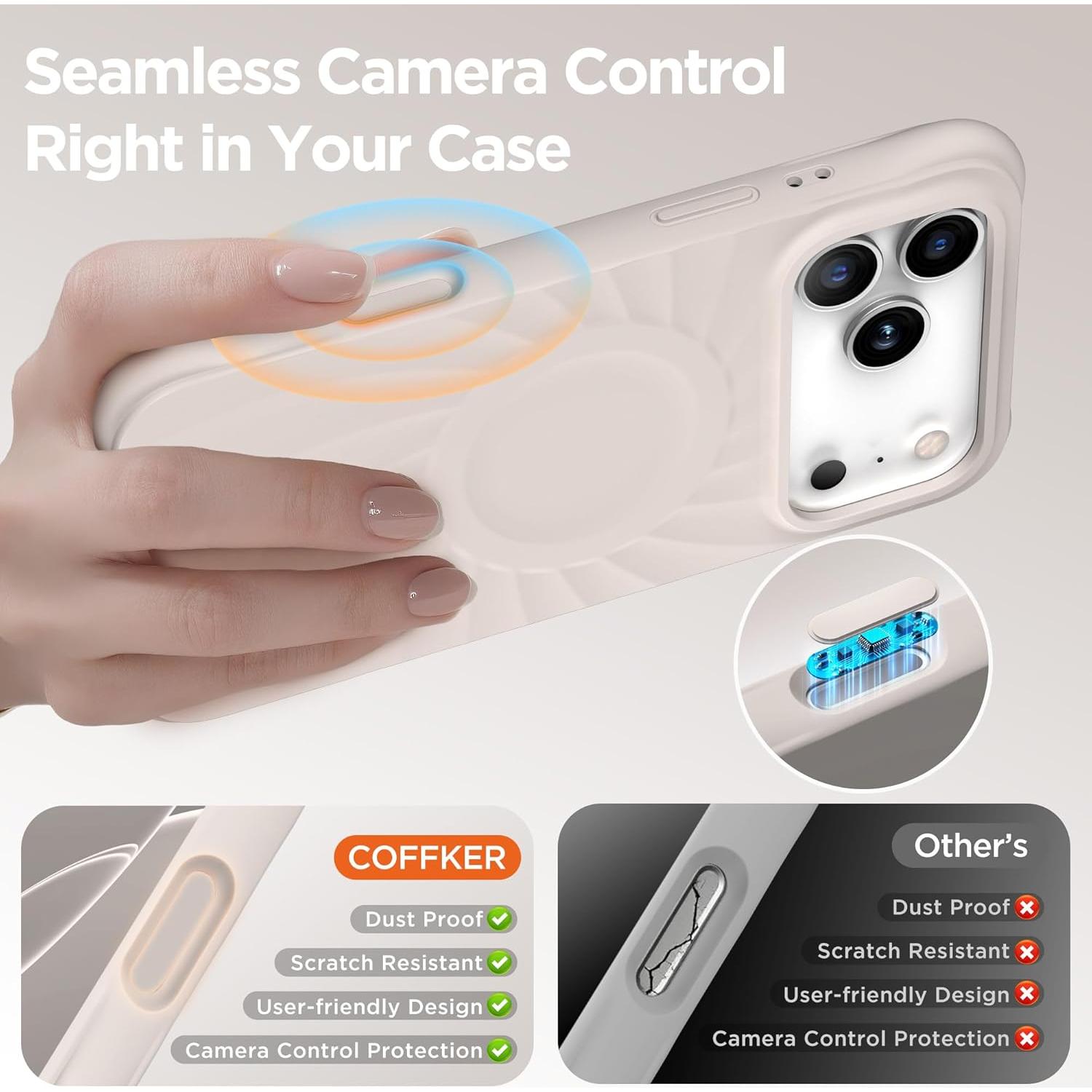 Funda Magnética COFFKER para iPhone 17 Pro Max - Silicona Piedra