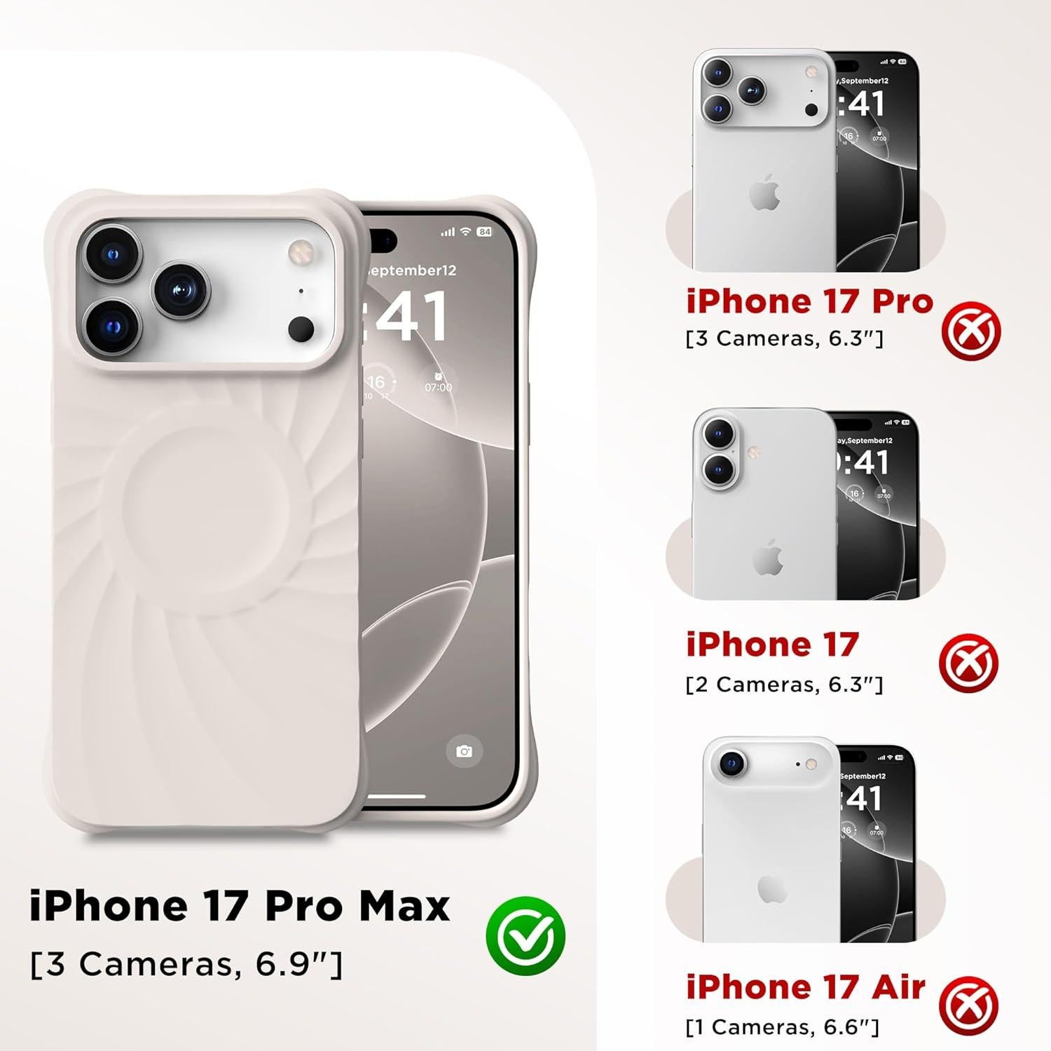 Funda Magnética COFFKER para iPhone 17 Pro Max - Silicona Piedra