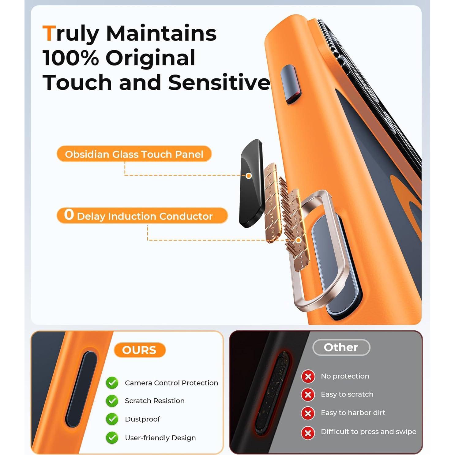 Funda Magnética CHICLADY para iPhone 17 Pro Max Naranja