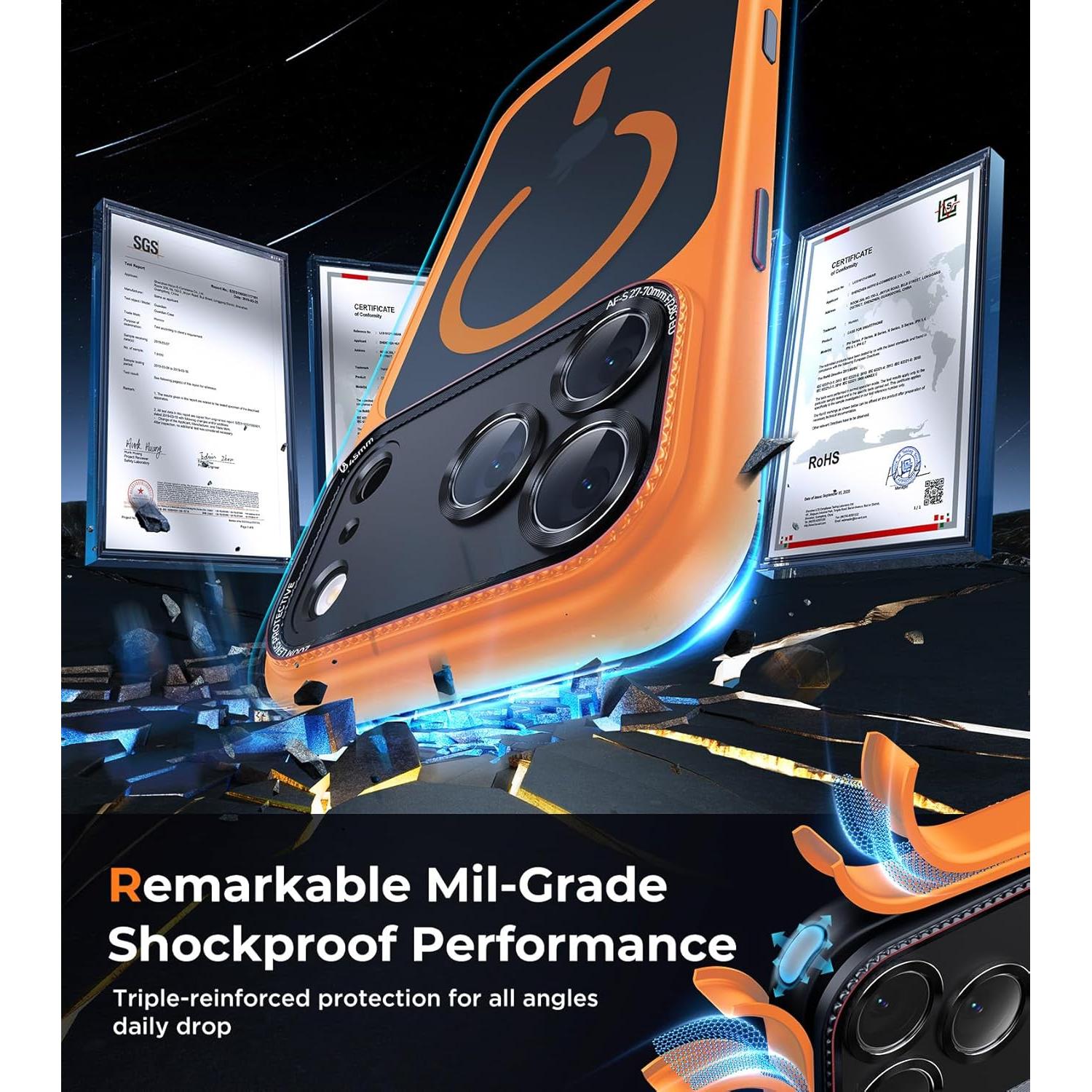 Funda Magnética CHICLADY para iPhone 17 Pro Max Naranja