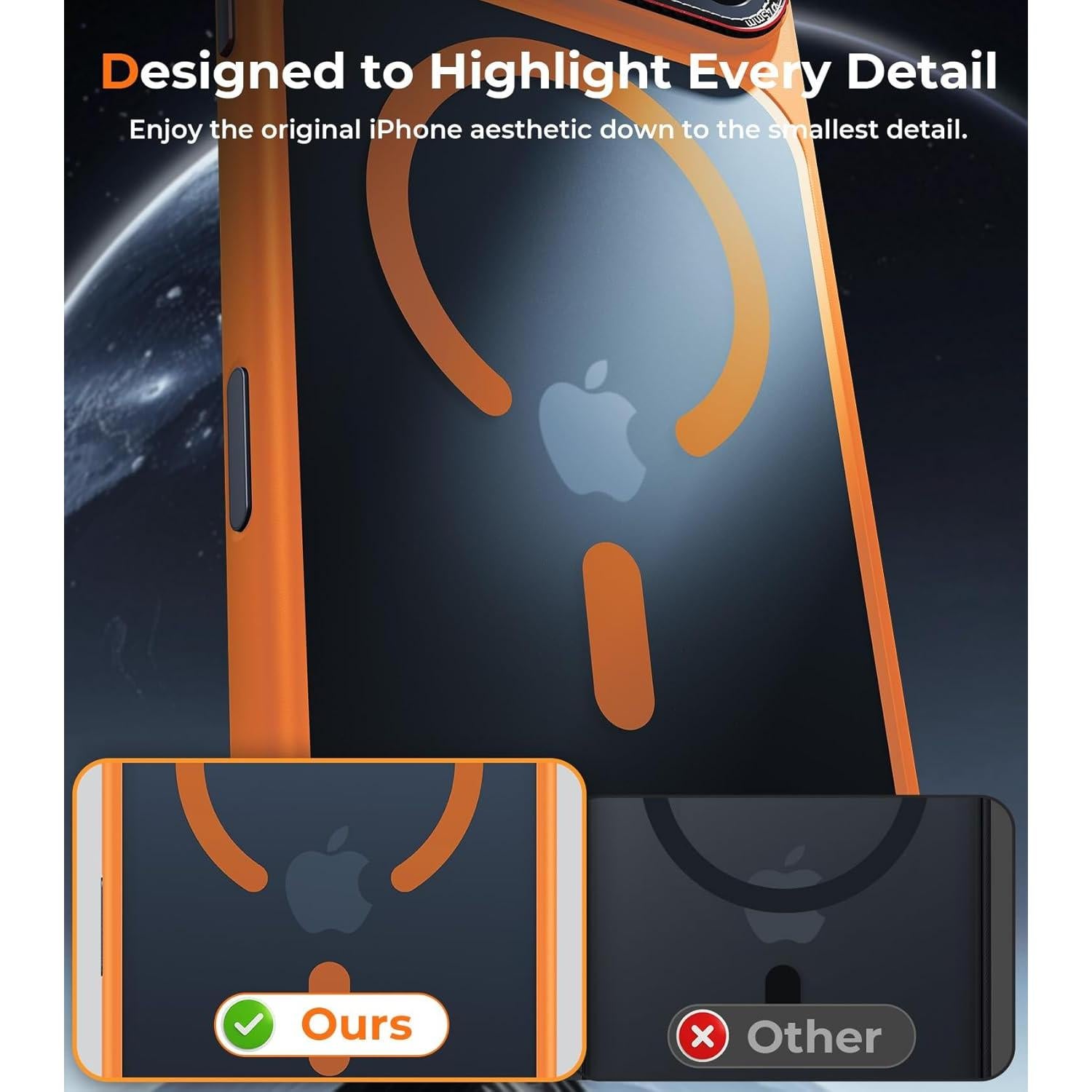 Funda Magnética CHICLADY para iPhone 17 Pro Max Naranja