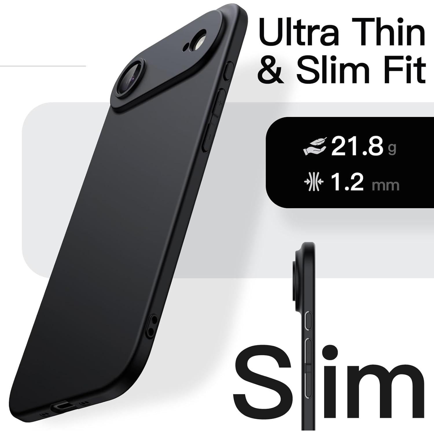 Funda Slim JETech para iPhone 17 Air - Ultra Delgado Negro