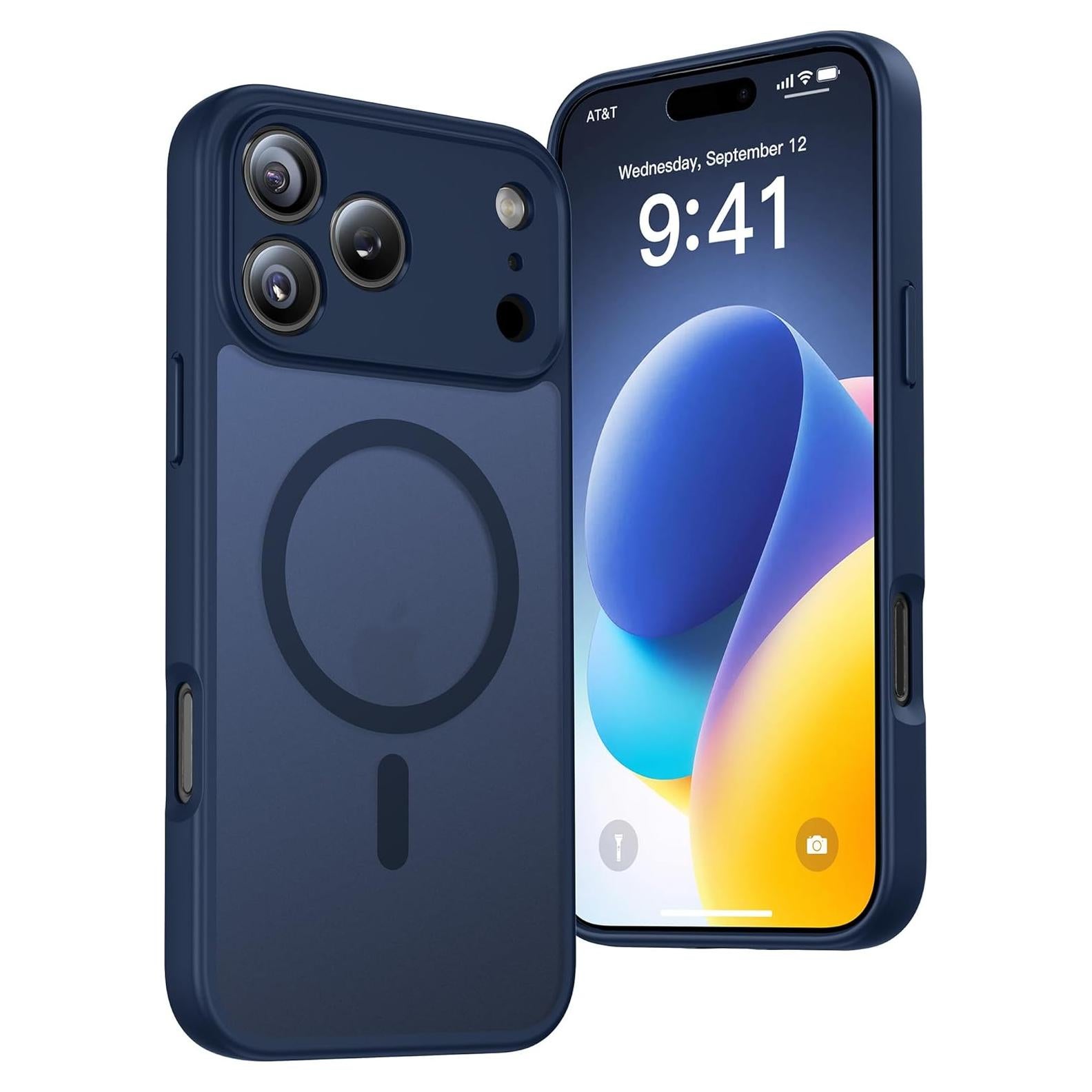 Funda Magnética MZHGXKI para iPhone 17 Pro Max, Azul, Resistente