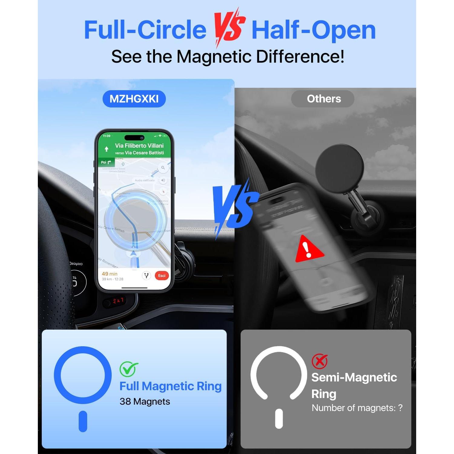 Funda Magnética MZHGXKI para iPhone 17 Pro Max, Azul, Resistente