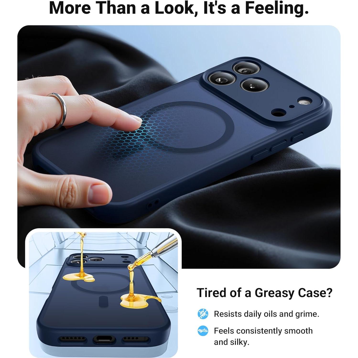 Funda Magnética MZHGXKI para iPhone 17 Pro Max, Azul, Resistente