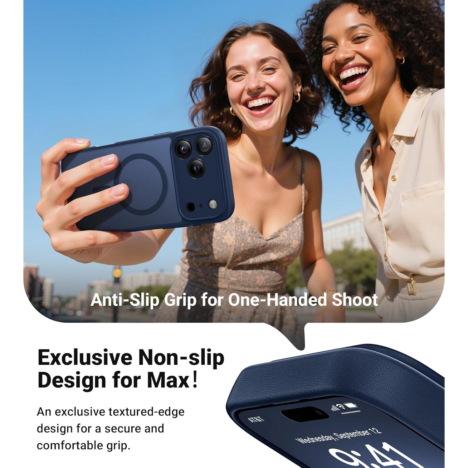 Funda Magnética MZHGXKI para iPhone 17 Pro Max, Azul, Resistente