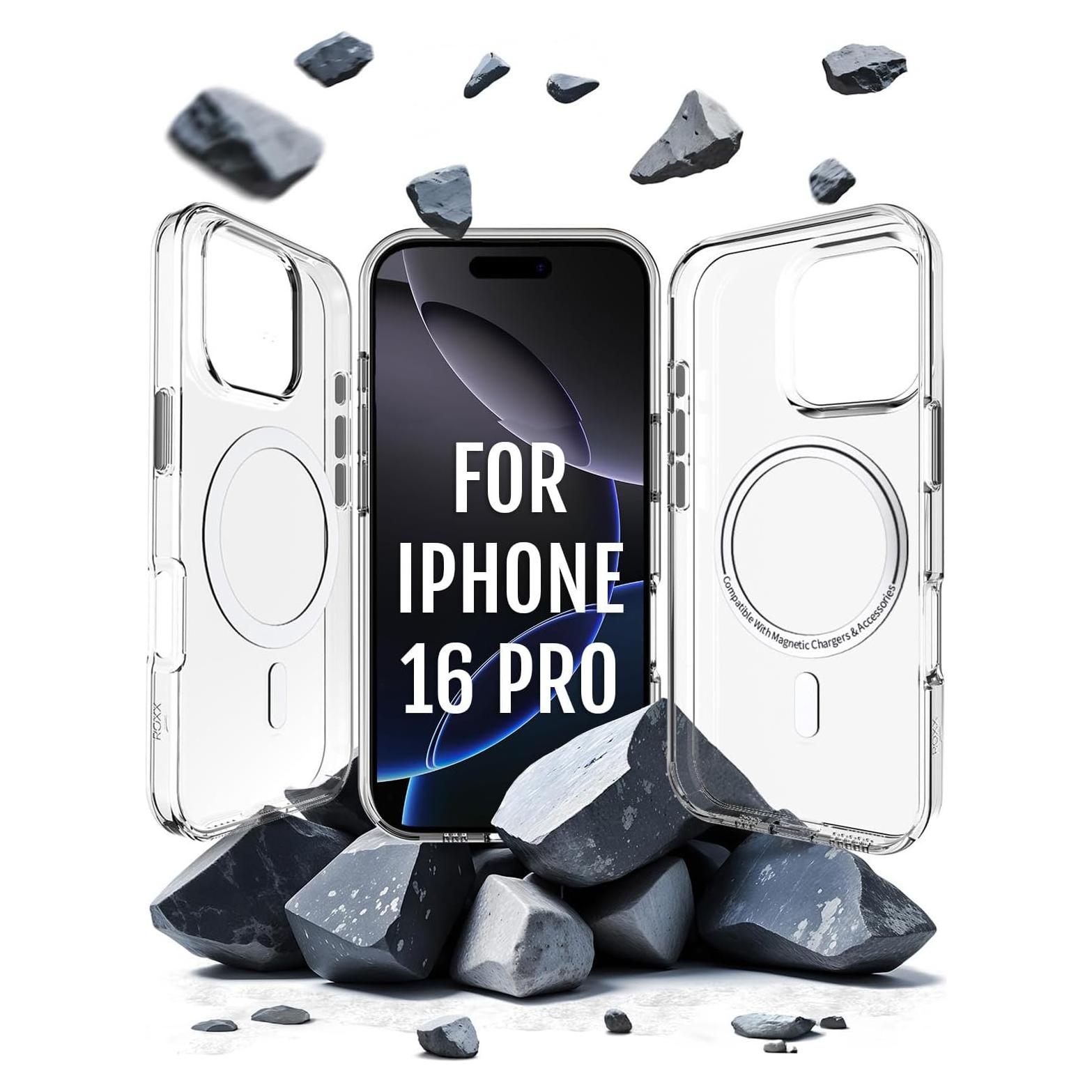 Funda Transparente ROXX para iPhone 16 Pro | Resistente al Amarillamiento | Protección Completa