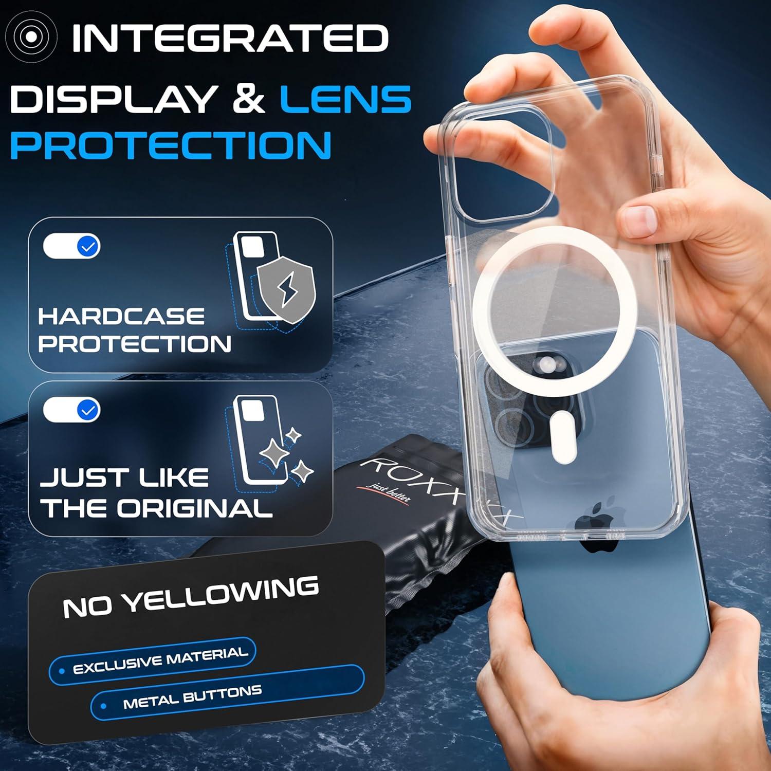 Funda Transparente ROXX para iPhone 16 Pro | Resistente al Amarillamiento | Protección Completa