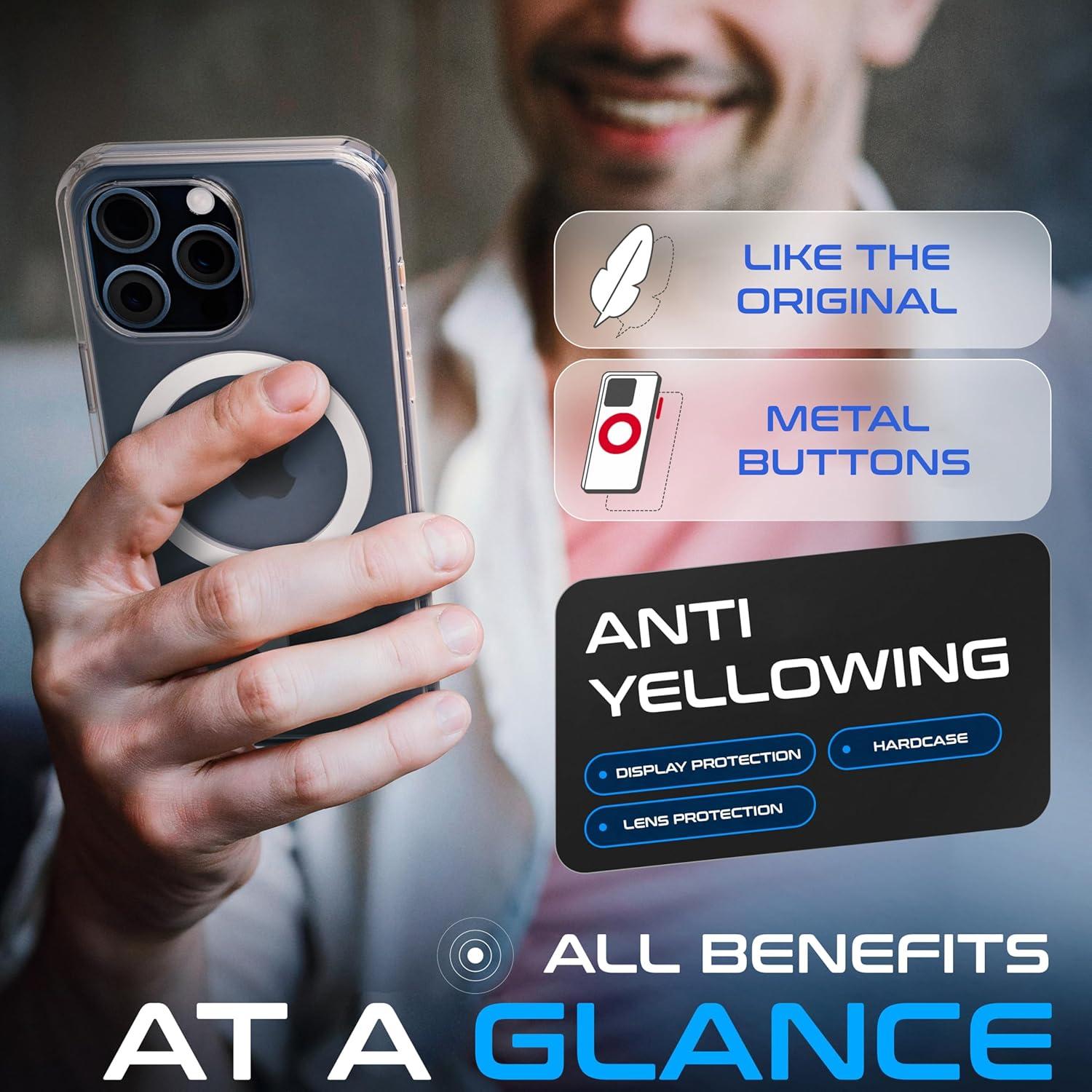 Funda Transparente ROXX para iPhone 16 Pro | Resistente al Amarillamiento | Protección Completa