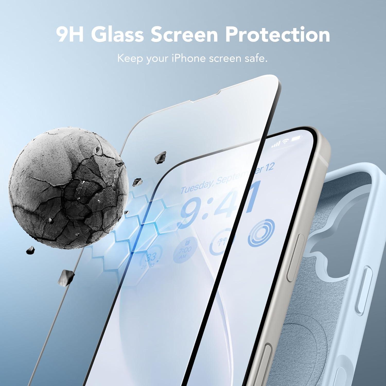 Funda Magnética GONEZ para iPhone 16 6.1" Azul con Protector