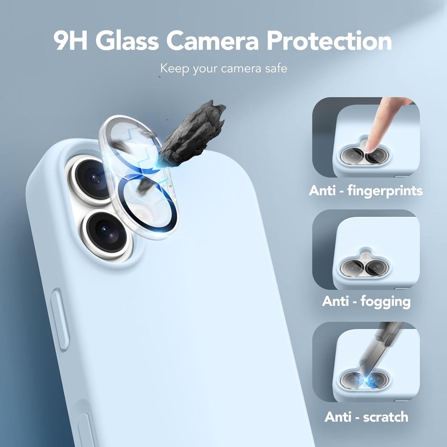 Funda Magnética GONEZ para iPhone 16 6.1" Azul con Protector