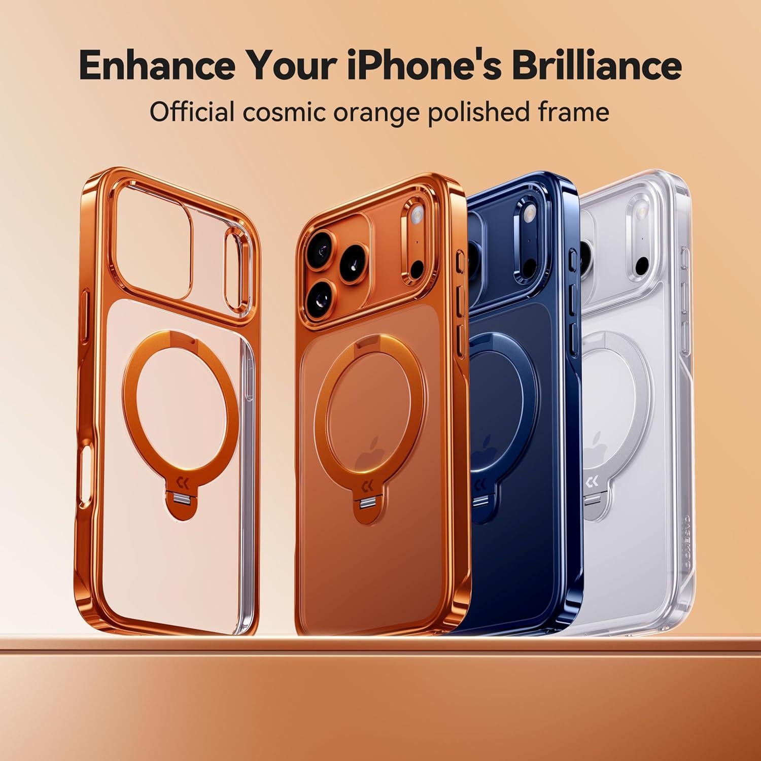 Funda CASEKOO Naranja Cósmico para iPhone 17 Pro Max 6.9"