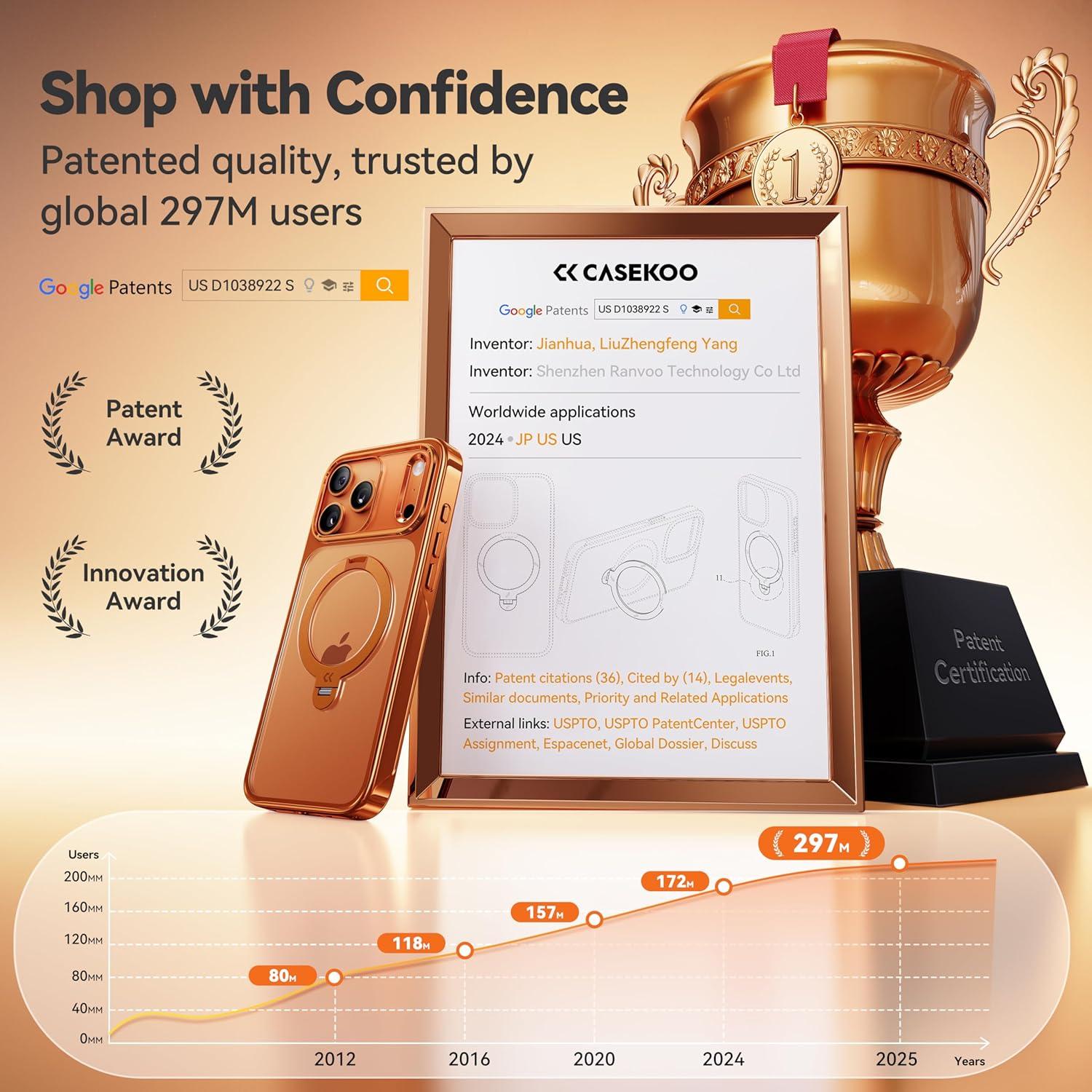 Funda CASEKOO Naranja Cósmico para iPhone 17 Pro Max 6.9"