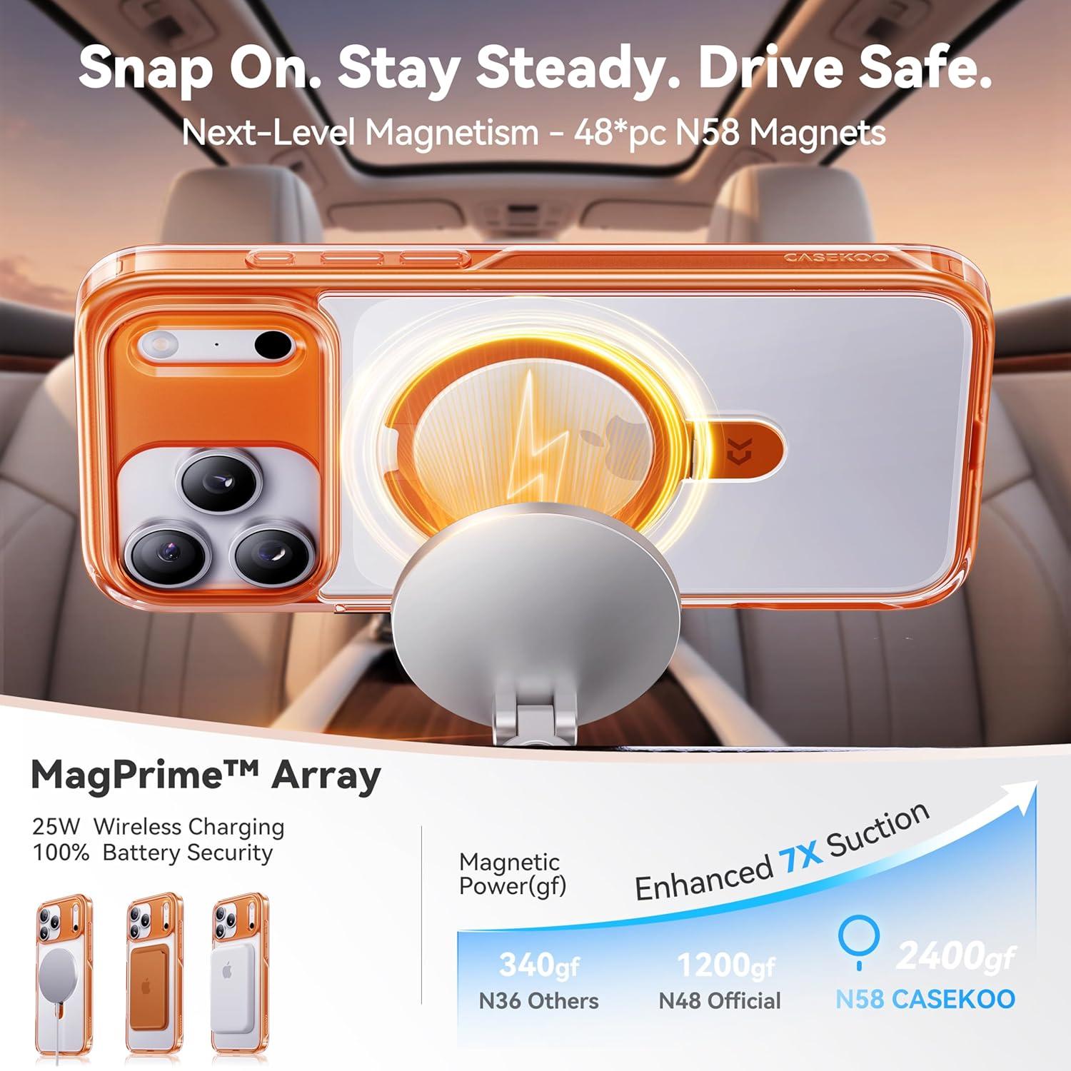 Funda CASEKOO Naranja Cósimico para iPhone 17 Pro Max 6.9"