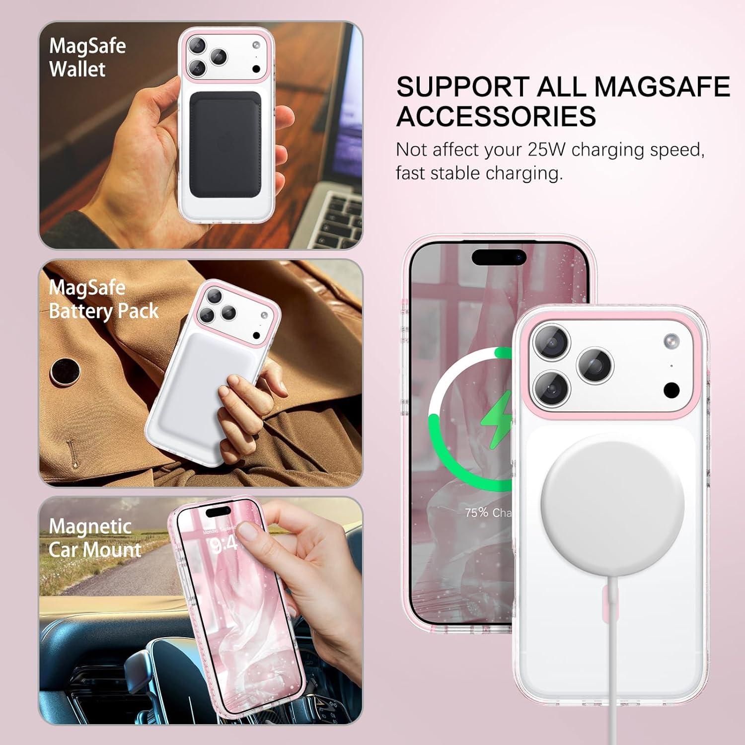 Funda BENTOBEN Rosa Claro para iPhone 17 Pro 6.3" Magnética