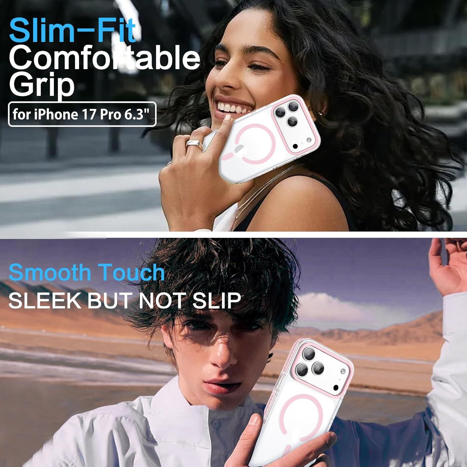 Funda BENTOBEN Rosa Claro para iPhone 17 Pro 6.3" Magnética