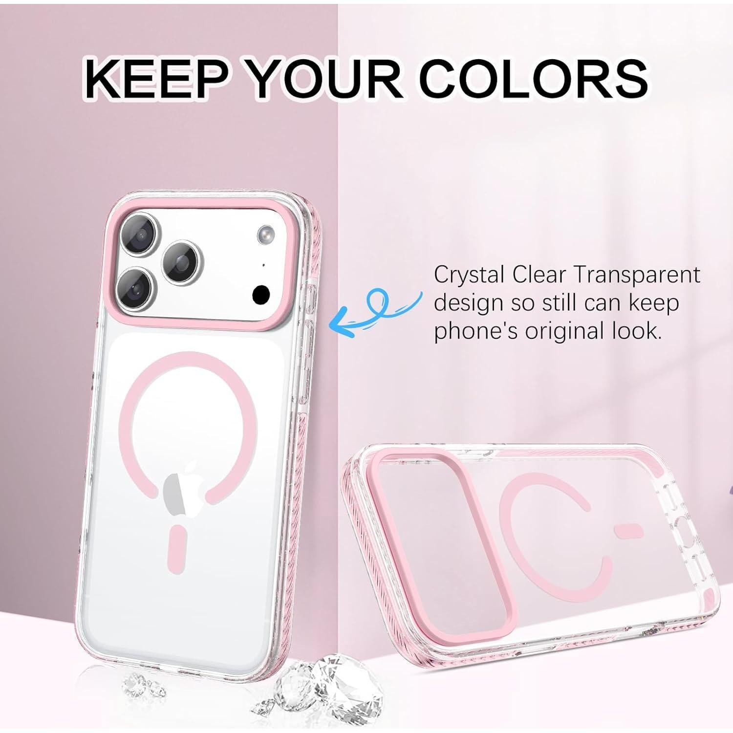 Funda BENTOBEN Rosa Claro para iPhone 17 Pro 6.3" Magnética