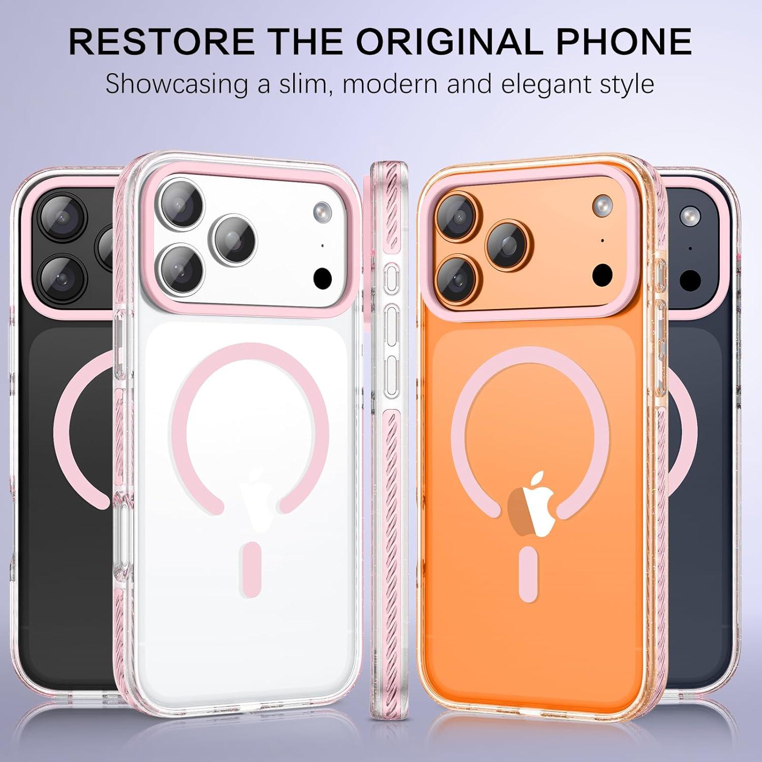 Funda BENTOBEN Rosa Claro para iPhone 17 Pro 6.3" Magnética