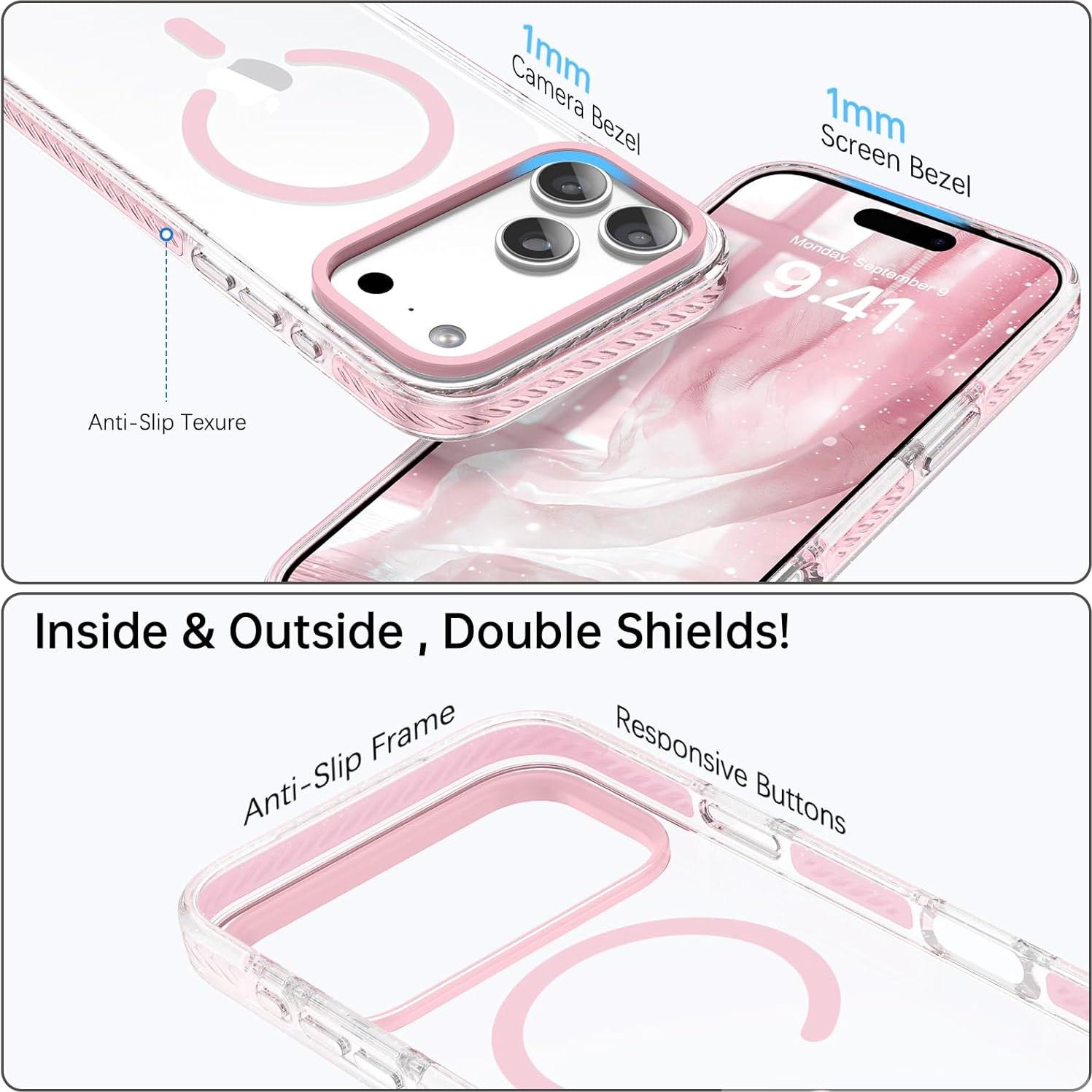 Funda BENTOBEN Rosa Claro para iPhone 17 Pro 6.3" Magnética