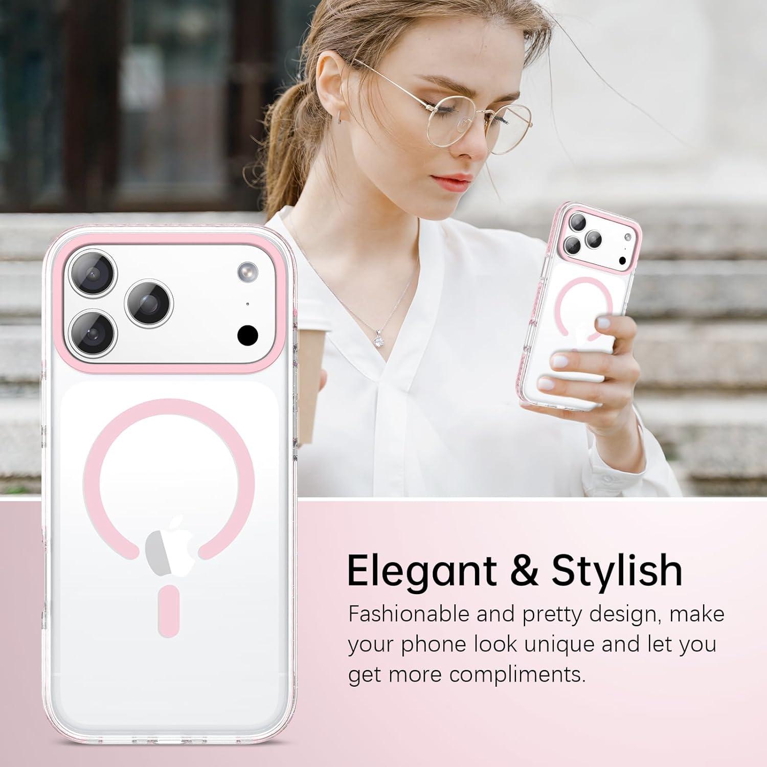 Funda BENTOBEN Rosa Claro para iPhone 17 Pro 6.3" Magnética