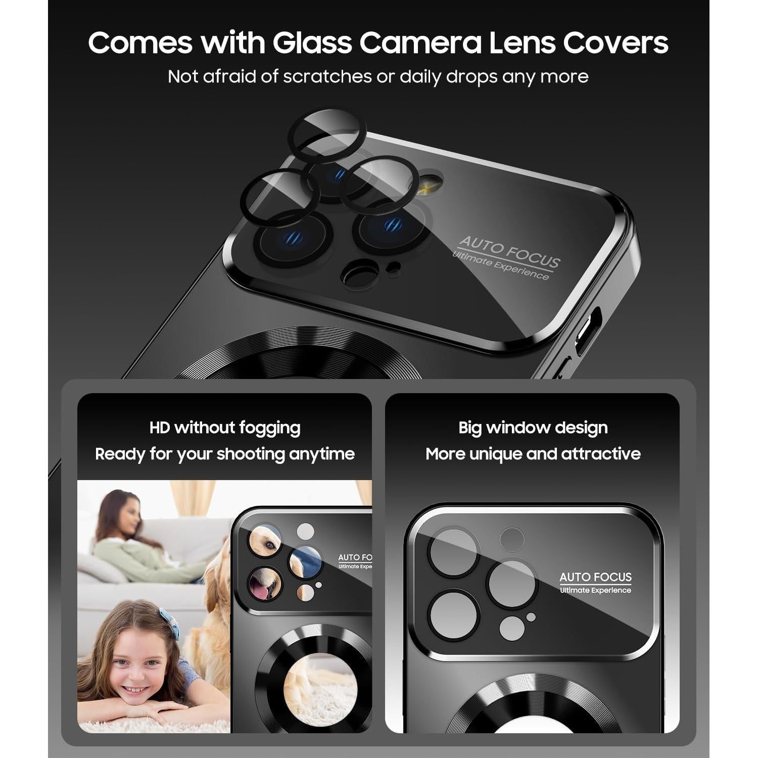 Funda Magnética MAKAVO para iPhone 16 Pro Max, Negro