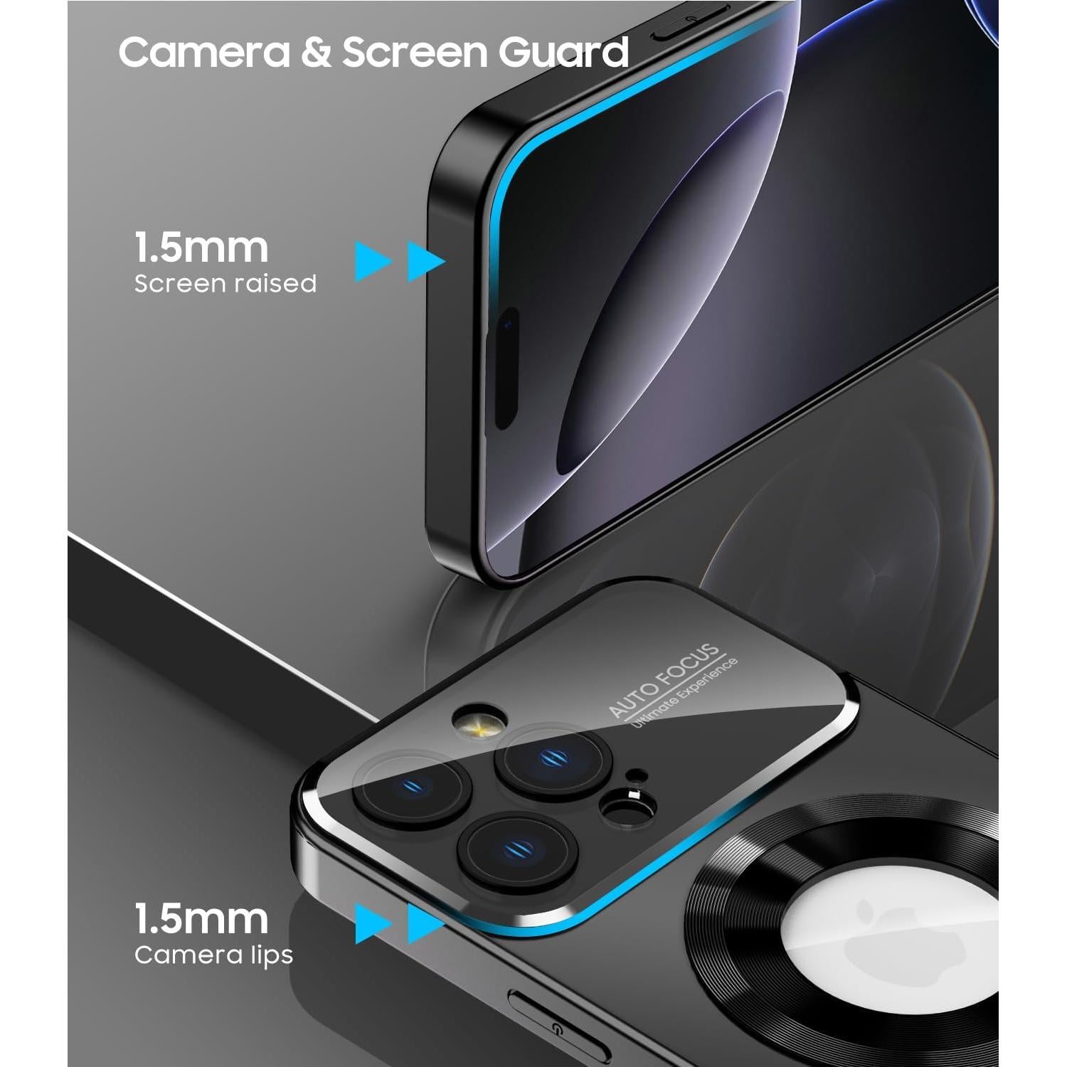 Funda Magnética MAKAVO para iPhone 16 Pro Max, Negro