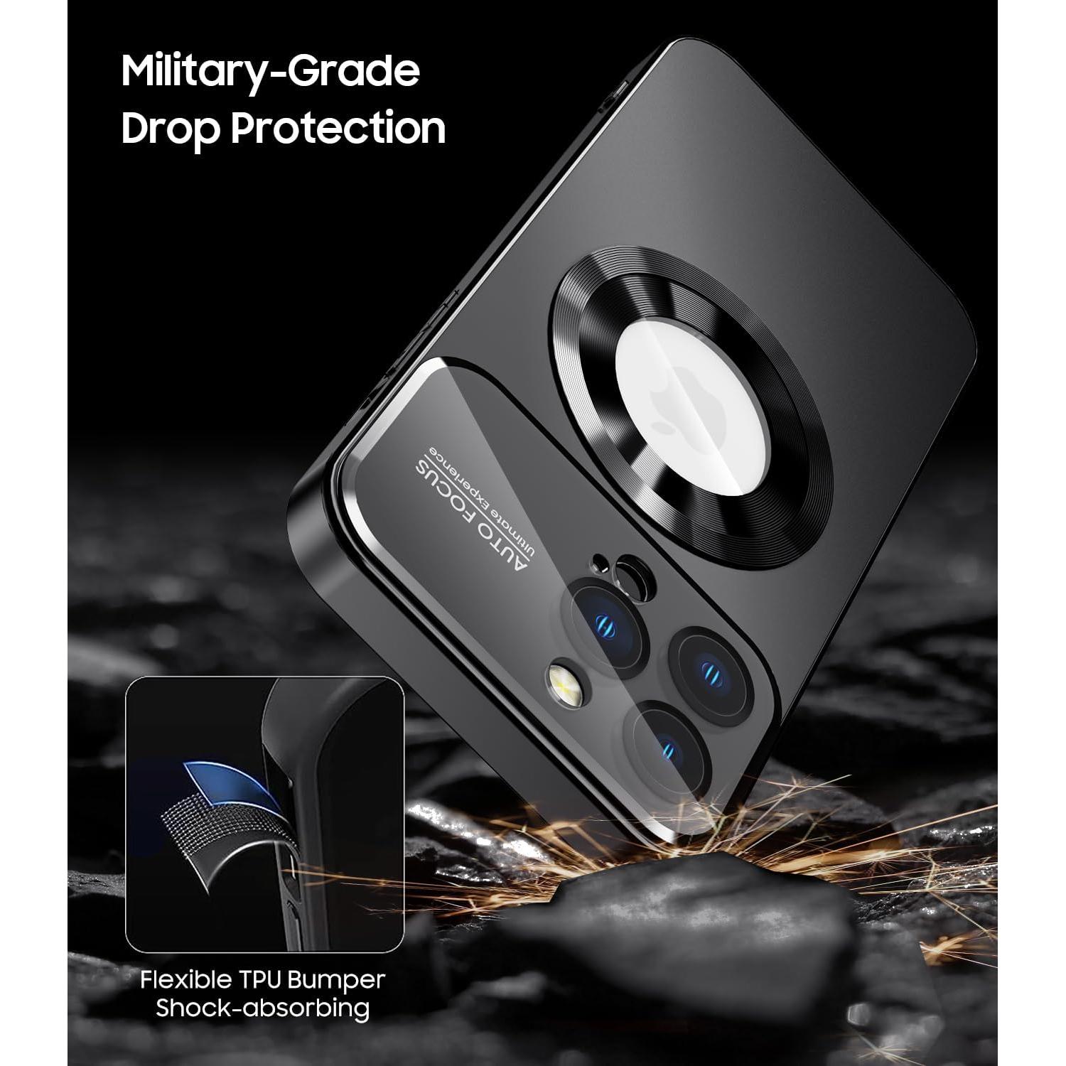 Funda Magnética MAKAVO para iPhone 16 Pro Max, Negro