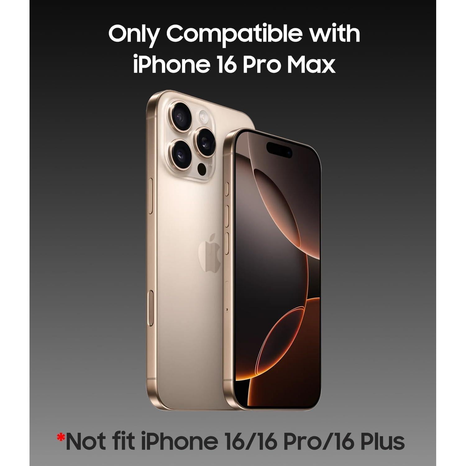 Funda Magnética MAKAVO para iPhone 16 Pro Max, Negro